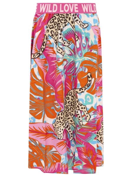 Zwillingsherz Maxirock »"Dschungel Leopard"«, mit farbenfrohem Muster