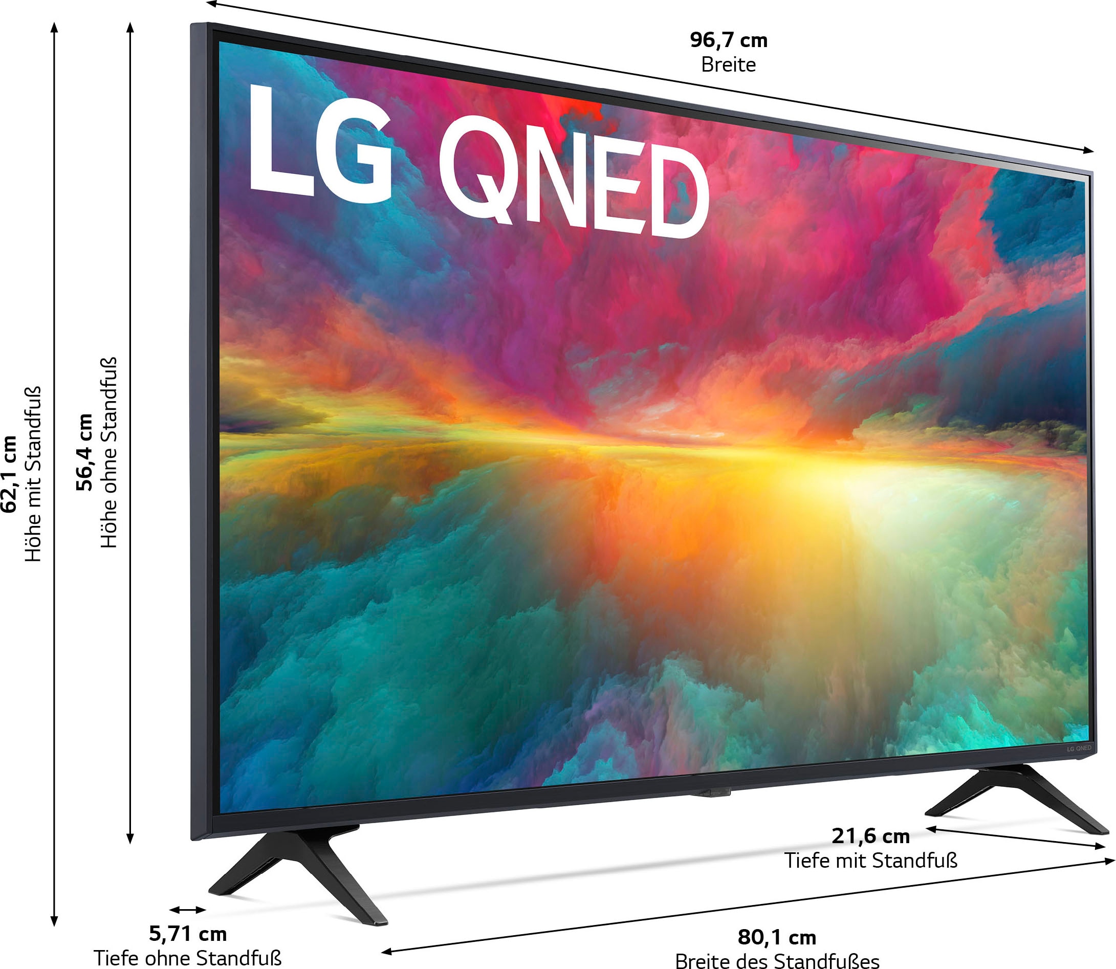 LG QNED-Fernseher »43QNED756RA«, 109 cm/43 Zoll, 4K Ultra HD, Smart-TV, QNED,α5 Gen6 4K AI-Prozessor,HDR10,HDMI 2.0,Single Triple Tuner