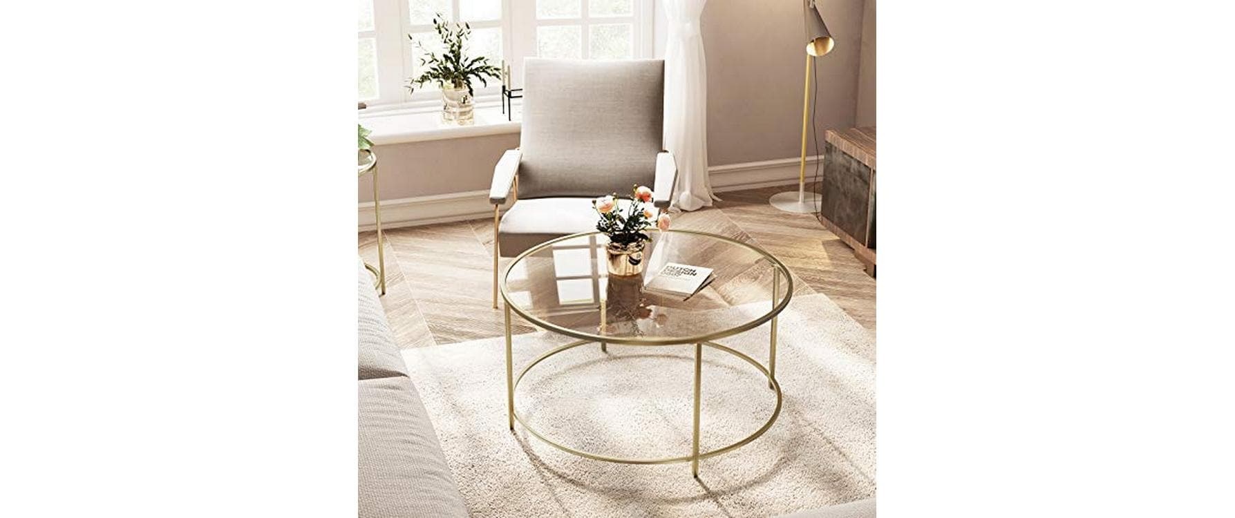 VASAGLE Beistelltisch »84 x 45.5 cm Goldfarben«