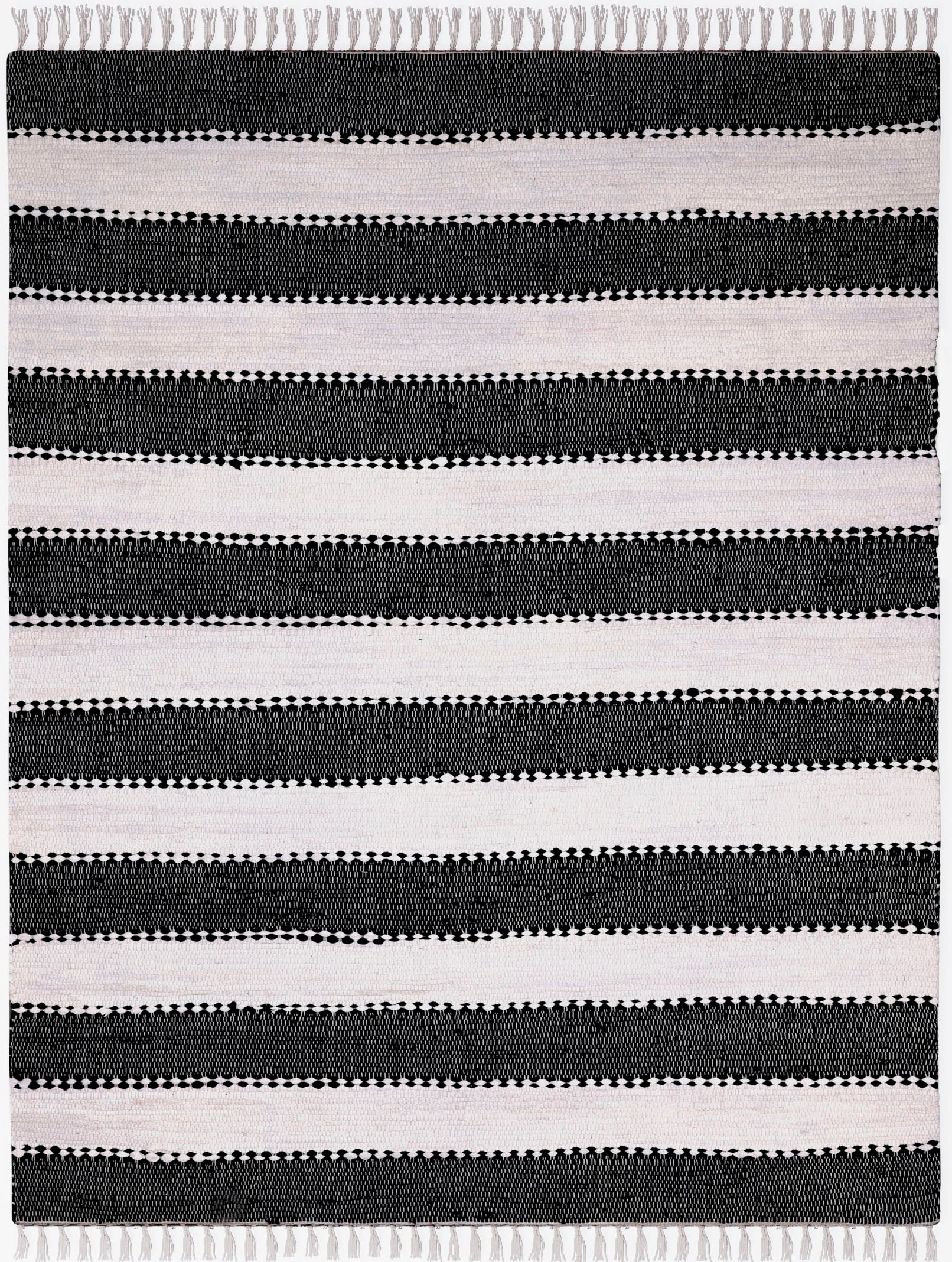 Myflair Möbel & Accessoires Teppich »Karim«, rechteckig, 10 mm Höhe, Handweb Teppich, gestreift, 90% Baumwolle, handgewebt, mit Fransen