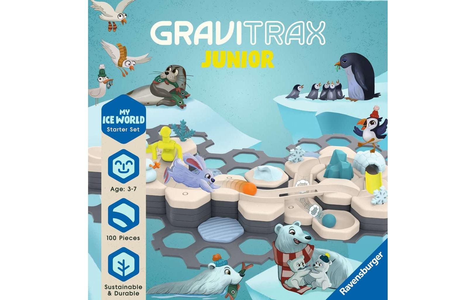 Kugelbahn »GraviTrax Junior Starter-Set L Ice«, (101 tlg.)