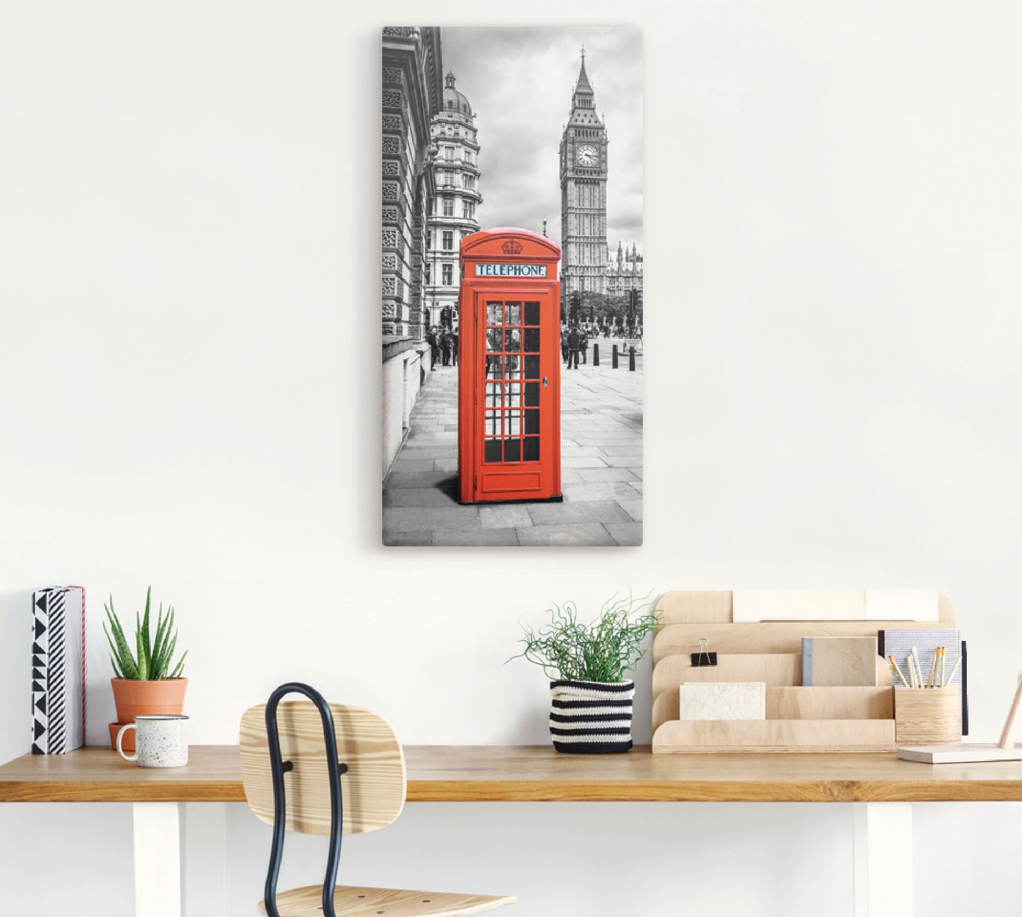 Artland Wandbild »London Telefonzelle«, Architektonische Elemente, (1 St.), als Alubild, Outdoorbild, Leinwandbild in verschied. Grössen