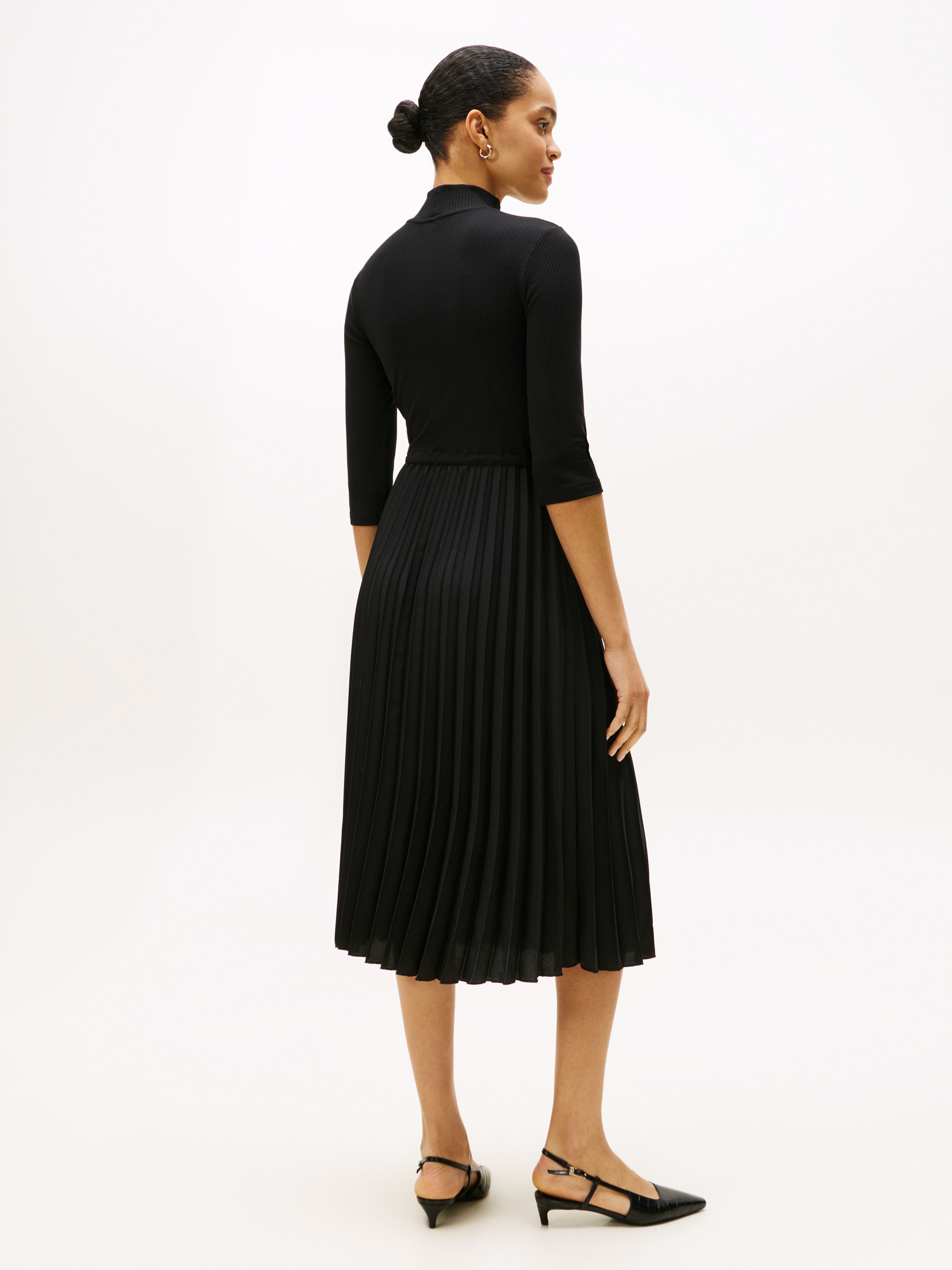 Tommy Hilfiger A-Linien-Kleid »SLIM 5X2 RIB MIX MIDI DRS«