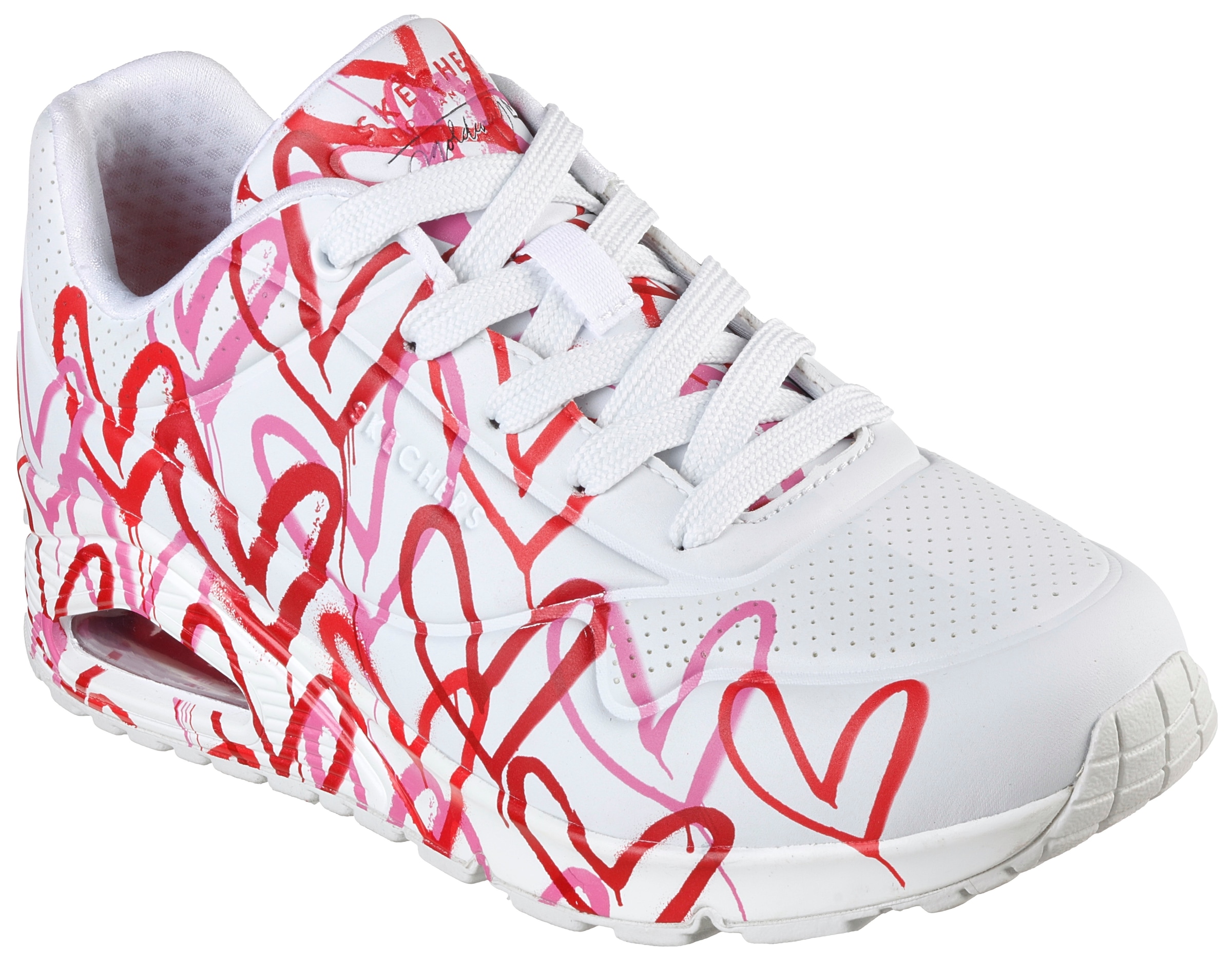 Skechers Wedgesneaker »UNO-SPREAD THE LOVE« Freizeitschuh, Halbschuh, Schnürschuh mit coolem Graffiti-Print