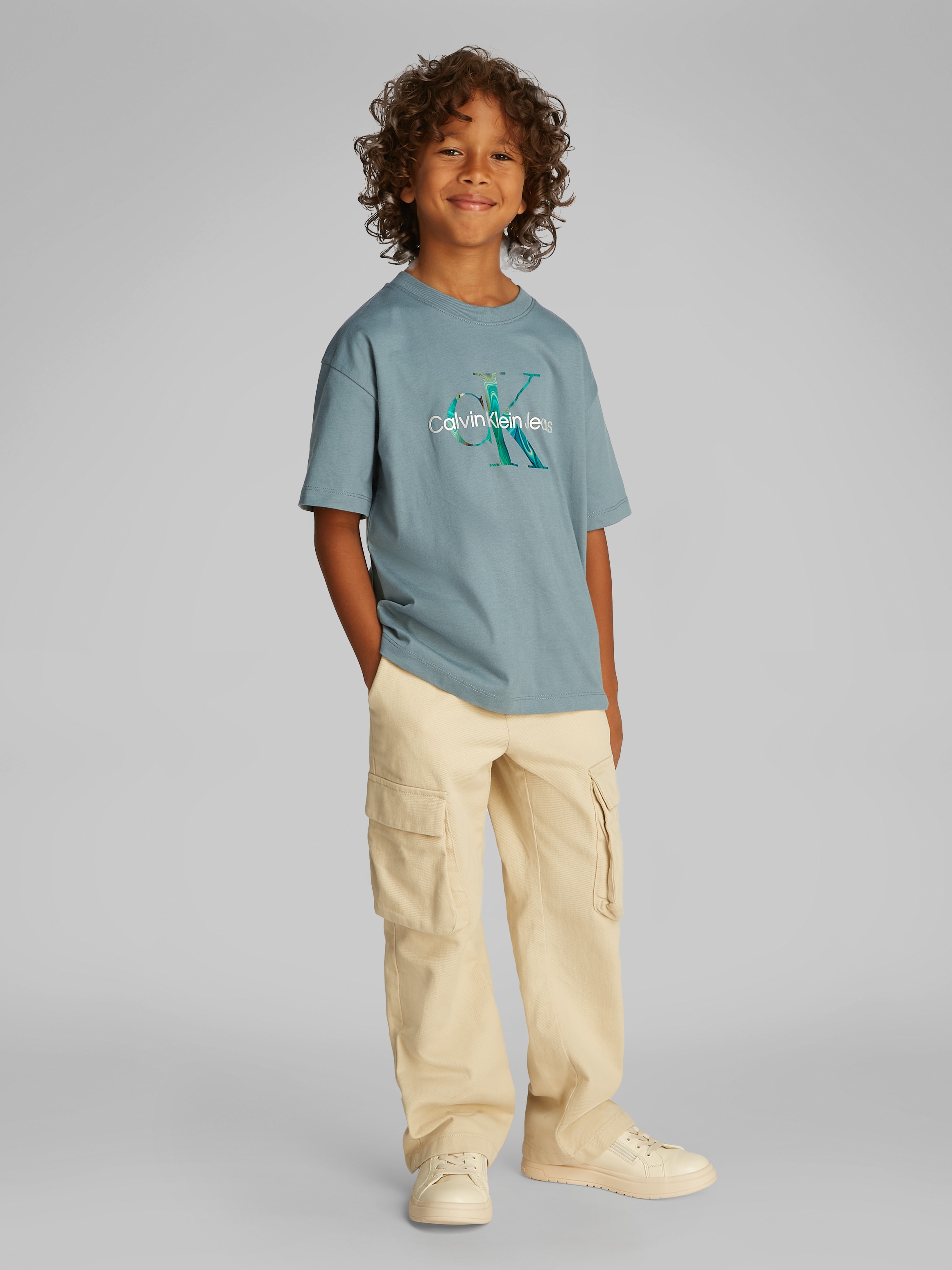 Calvin Klein Jeans T-Shirt »OCEAN SWIRL MONO T-SHIRT«, mit grossem Logodruck
