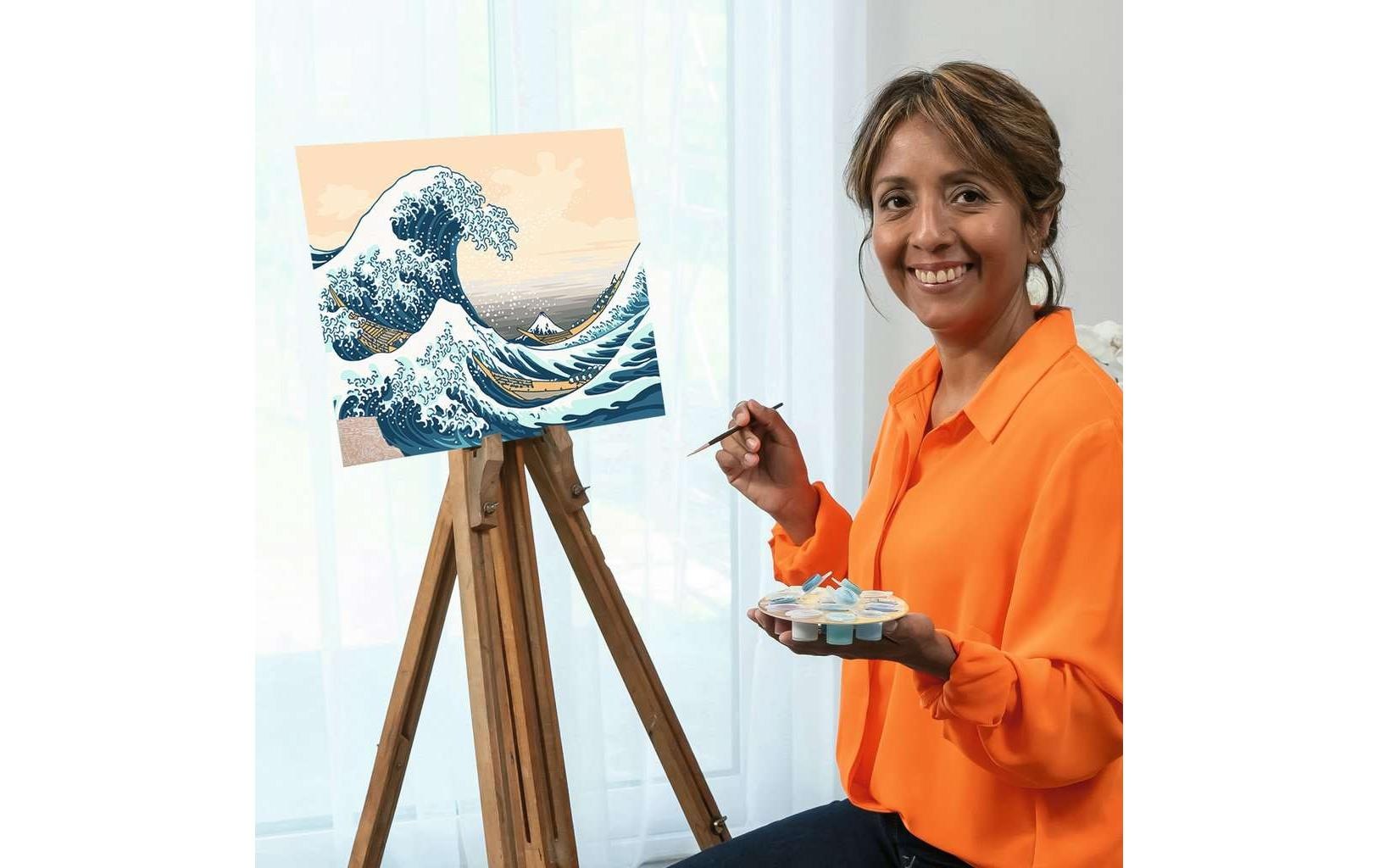 Ravensburger Malen nach Zahlen »CreArt: The Great Wave (Hokusai)«, Mit ausführlicher Malanleitung und Vorlageblatt
