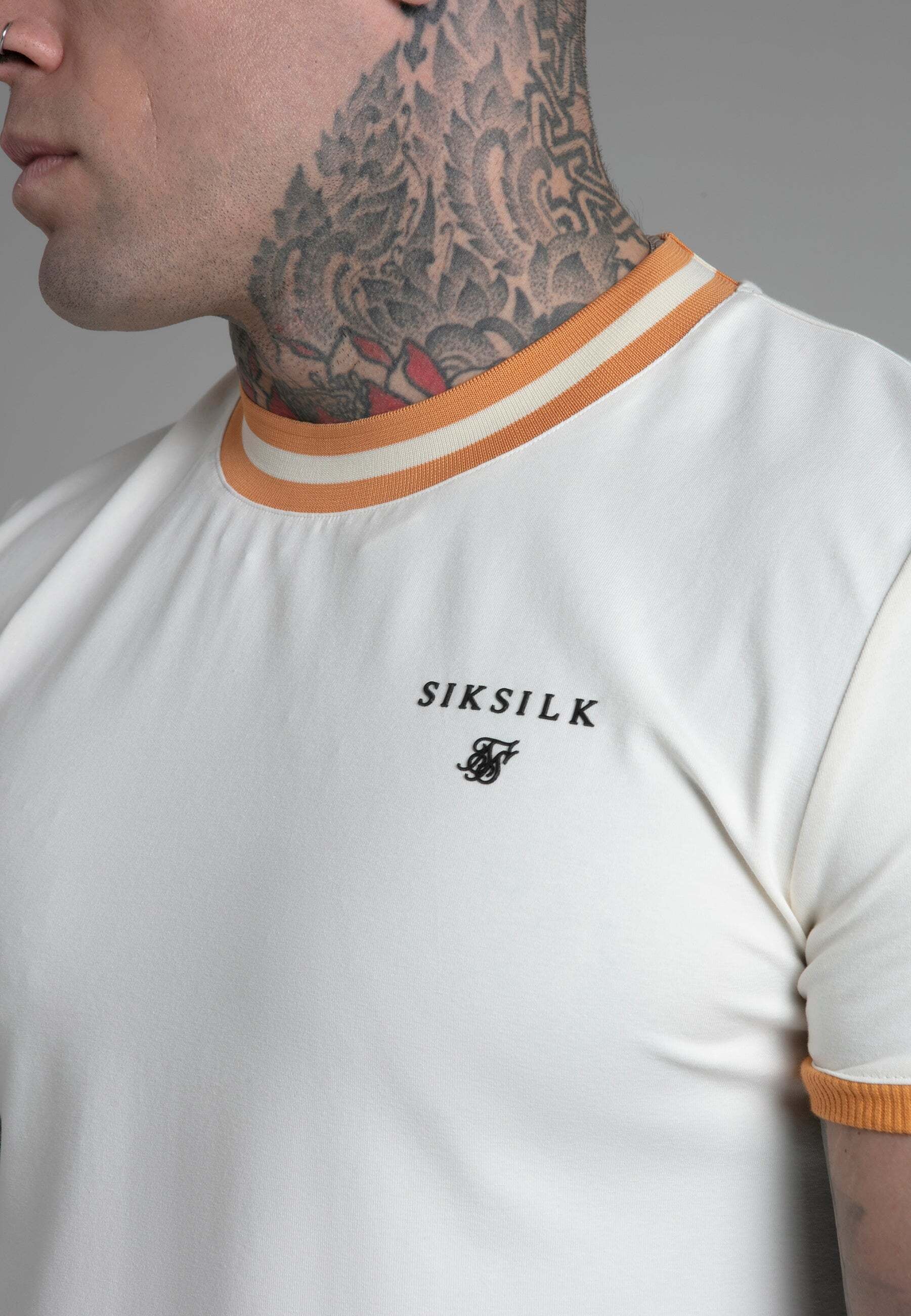 Siksilk T-Shirt »Siksilk T-Shirt Ringer T-Shirt in Ecru«