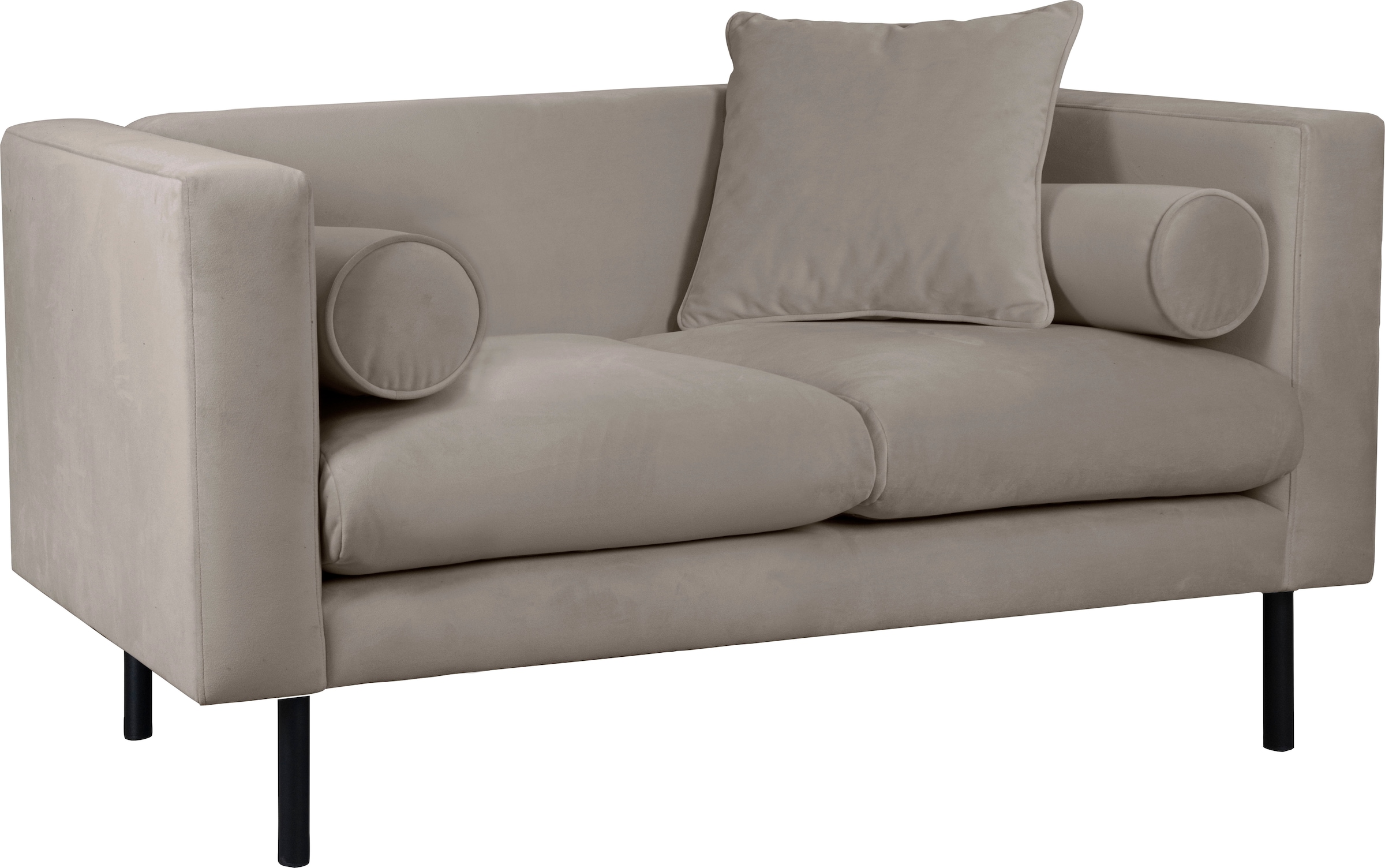 Home affaire 2-Sitzer »Lillibeth Designsofa mit Wellenunterfederung, Masse B/T/H: 155/74/83 cm«, Zierkissen als Wendekissen, in Samtoptik oder Cord