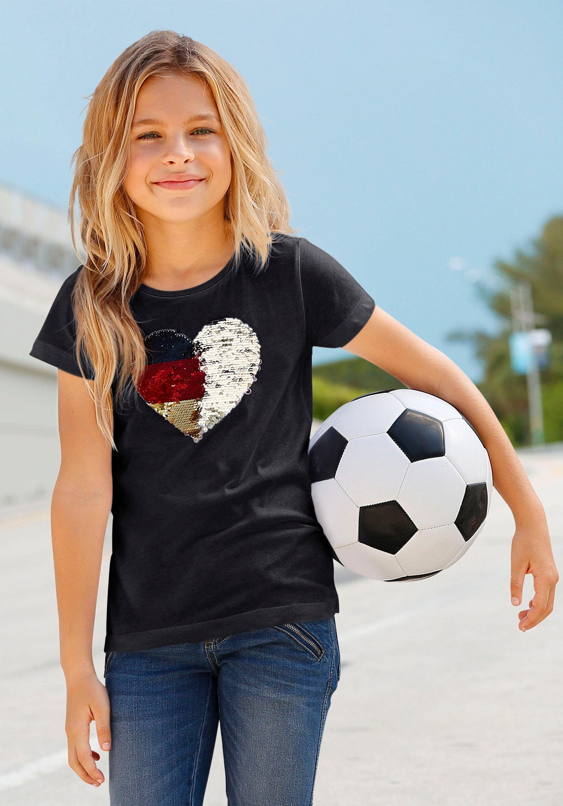 kaufen | T-Shirt »Fussballshirt«, Jelmoli-Versand Wendepailletten KIDSWORLD mit online ✵