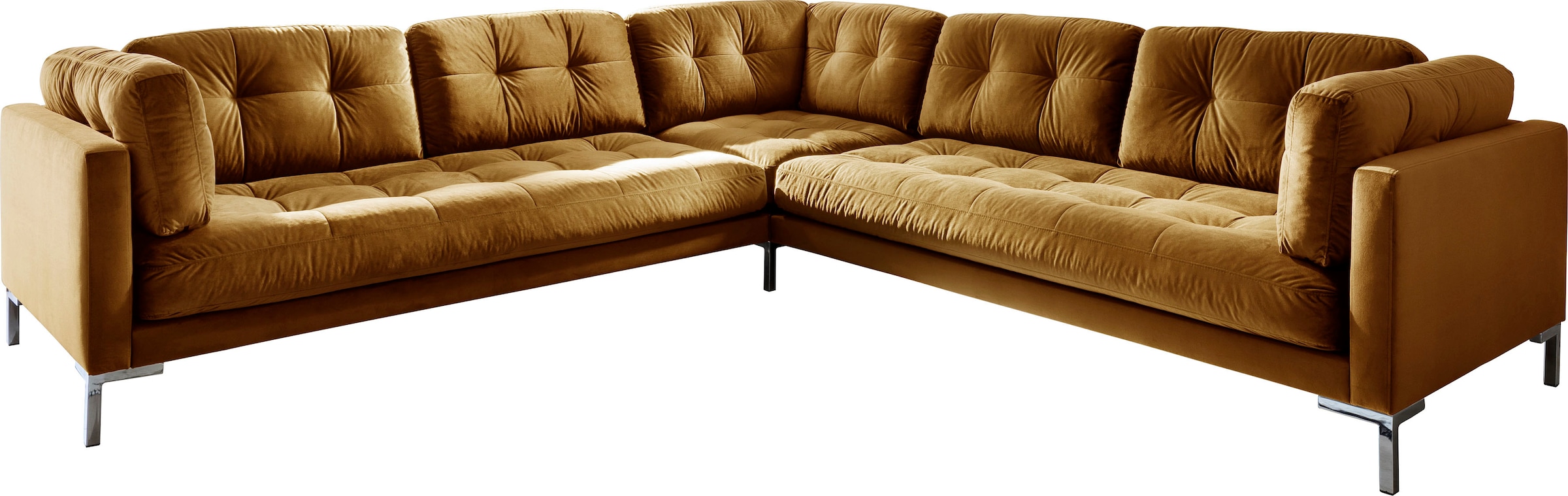 Trends by HG Wohnlandschaft »Landau U-Form«, in Cord-Stoff mit Metallfuss