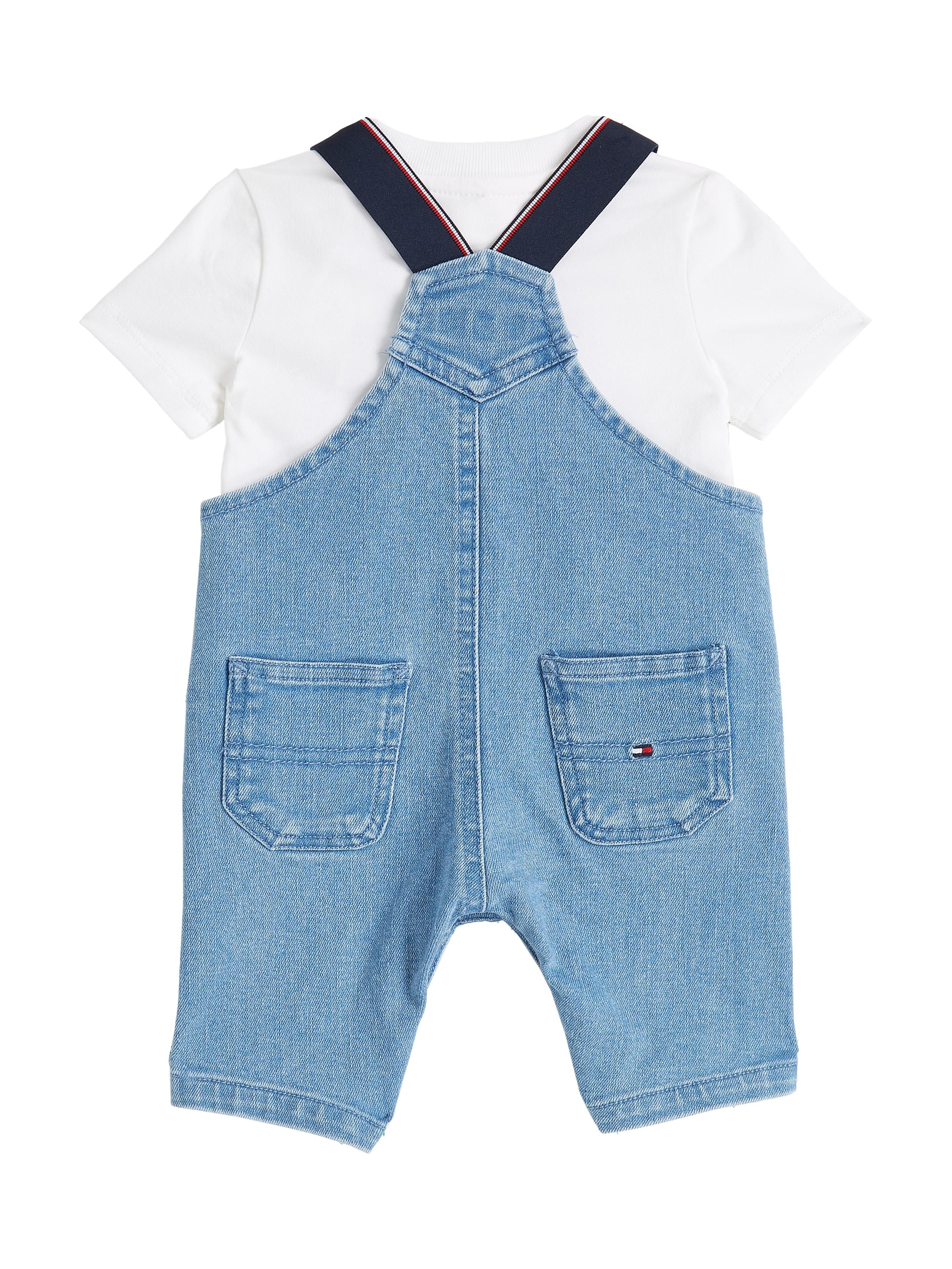 Tommy Hilfiger Shirt & Hose »DENIM DUNGAREE«, T-Shirt und Latzhose im Set für Kinder bis 2 Jahre