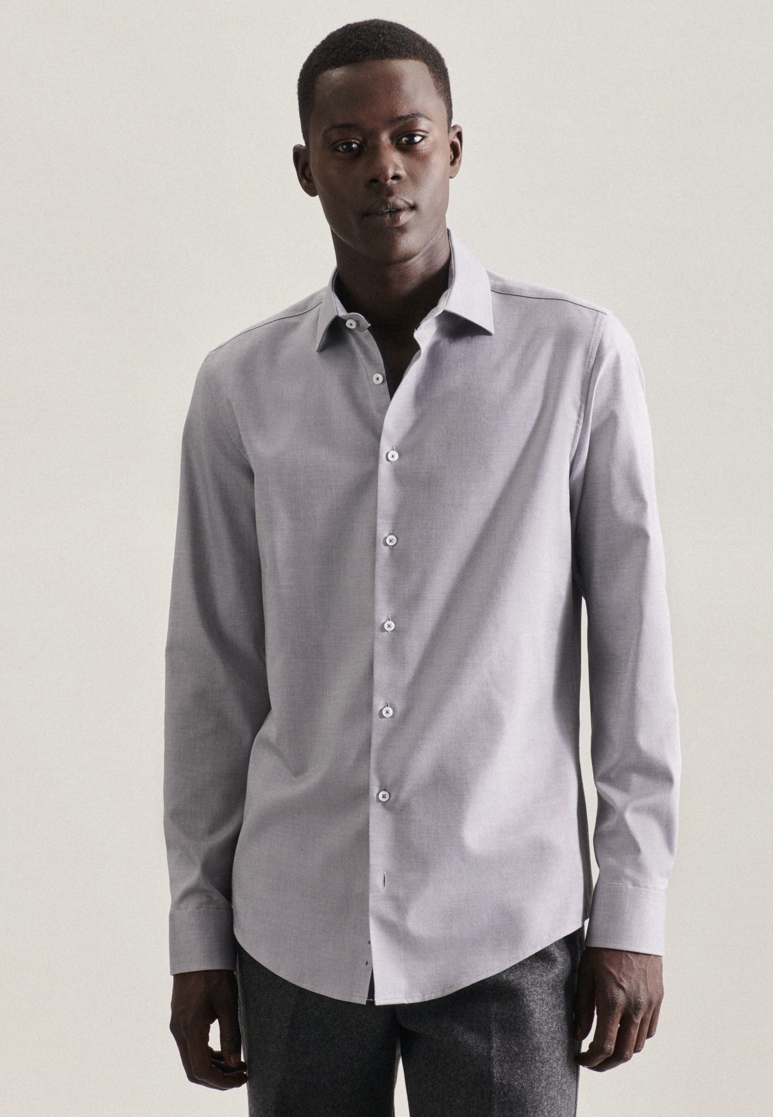 seidensticker Businesshemd »Schwarze Rose« Slim 1/1 Kentkragen Struktur