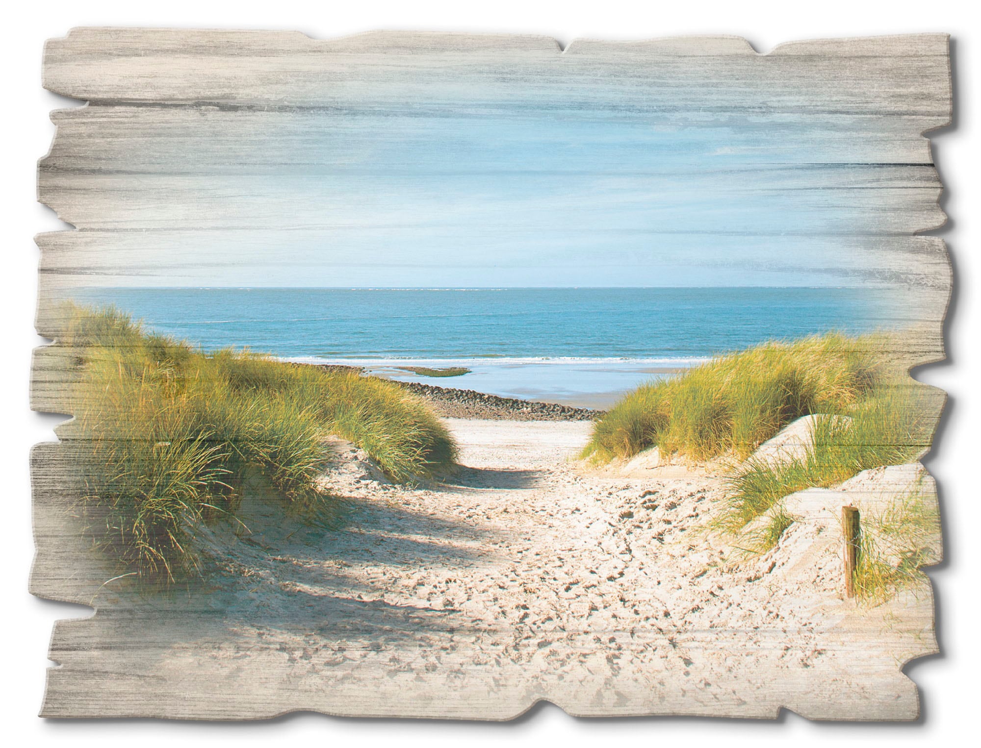 Artland Holzbild "Strand mit Sanddünen und Weg zur See" Strand 1 Stk. tlg.