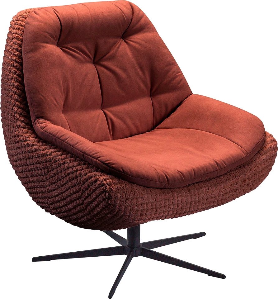 exxpo - sofa fashion Drehsessel, Drehsessel bequem gepolstert mit elegantem Metall-Sternfuss