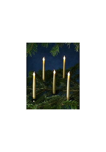 Christbaumkerzen »LED-Kerze Caroline 10er Set gold«, 10 St.-flammig, Inhalt 10 Kerzen,...