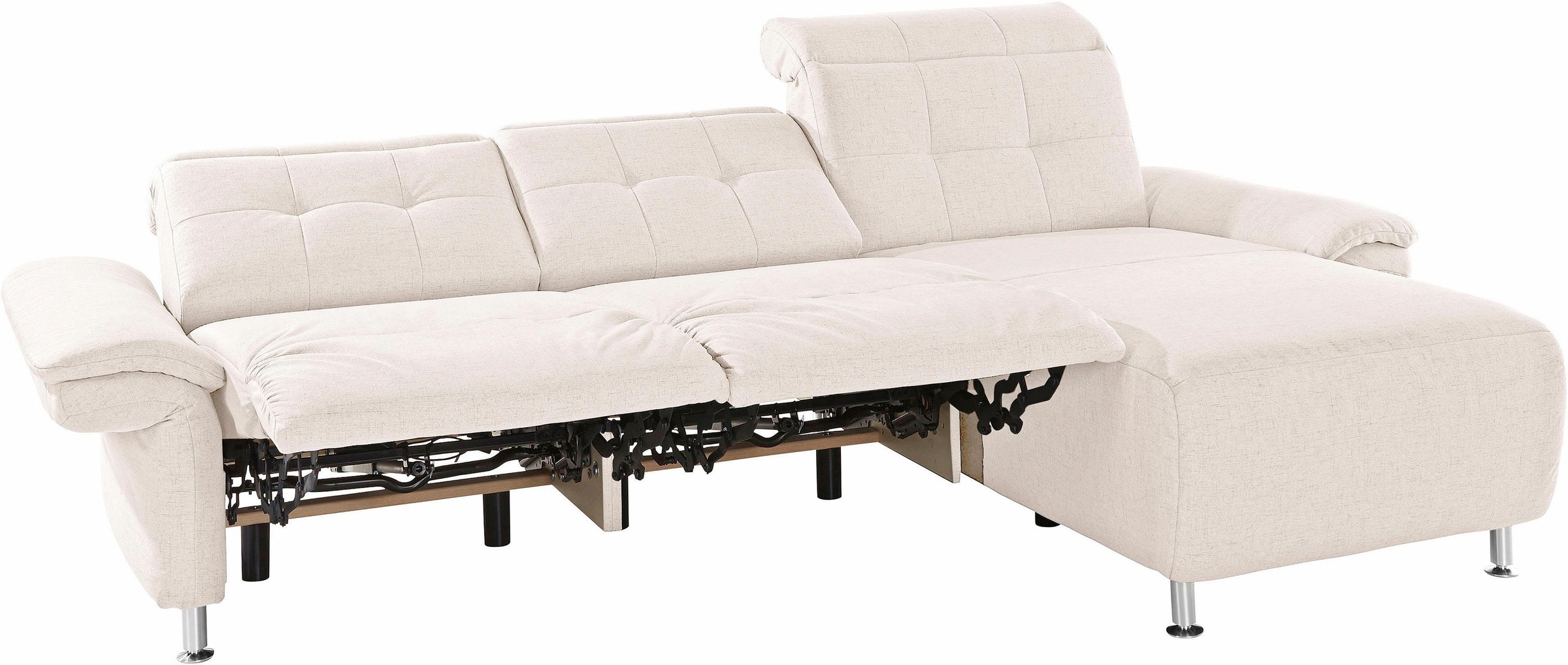 Places of Style Ecksofa »Manhattan L-Form«, 2 Sitze mit elektrischer Relaxfunktion, verstellbare Armlehnen