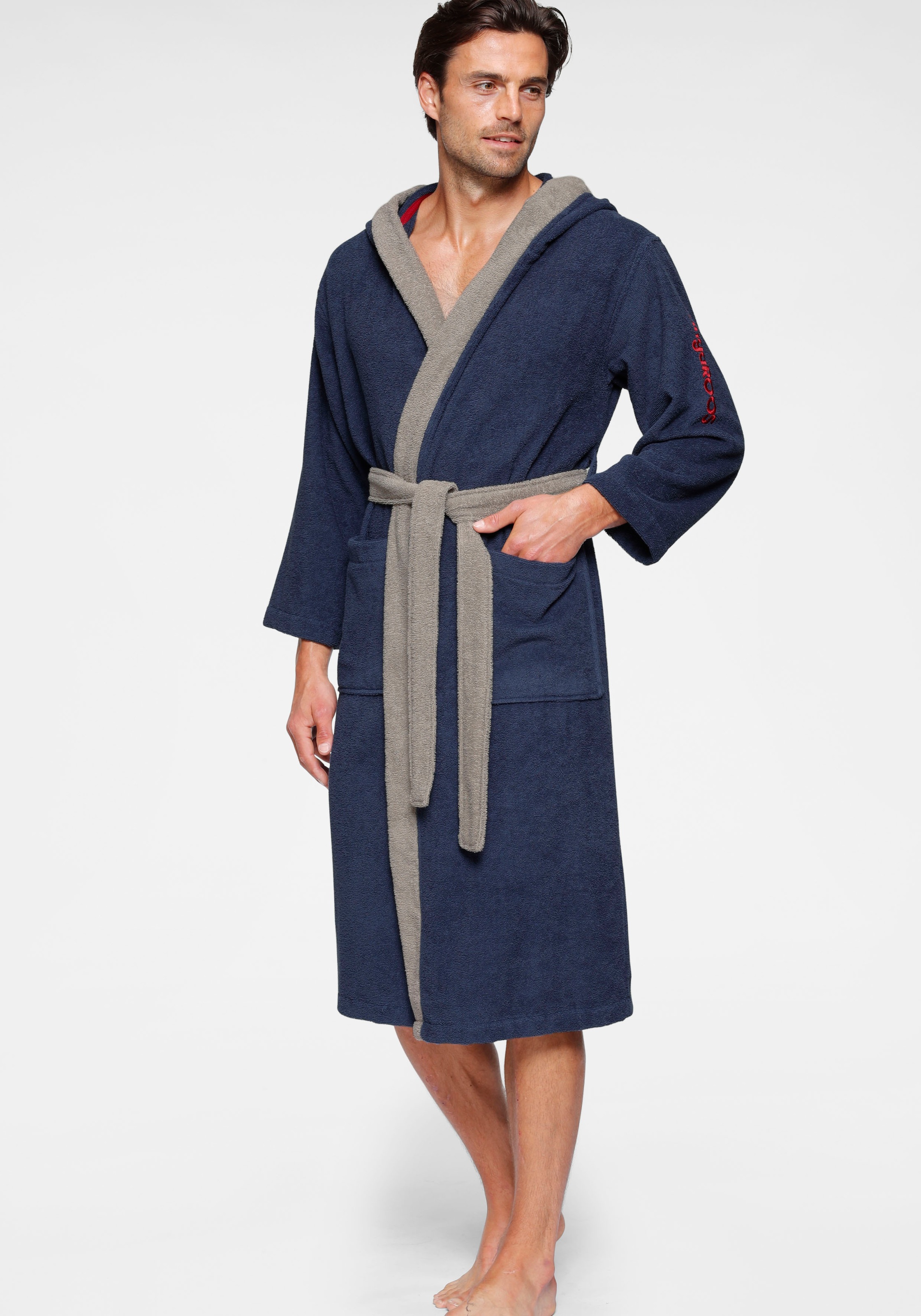 KangaROOS Unisex-Bademantel "Henry, ideal für Sauna & Spa, Hotelbademantel, Morgenmantel" 1 Stk. Bademäntel für Damen & Herren, Logostickerei, S-3XL