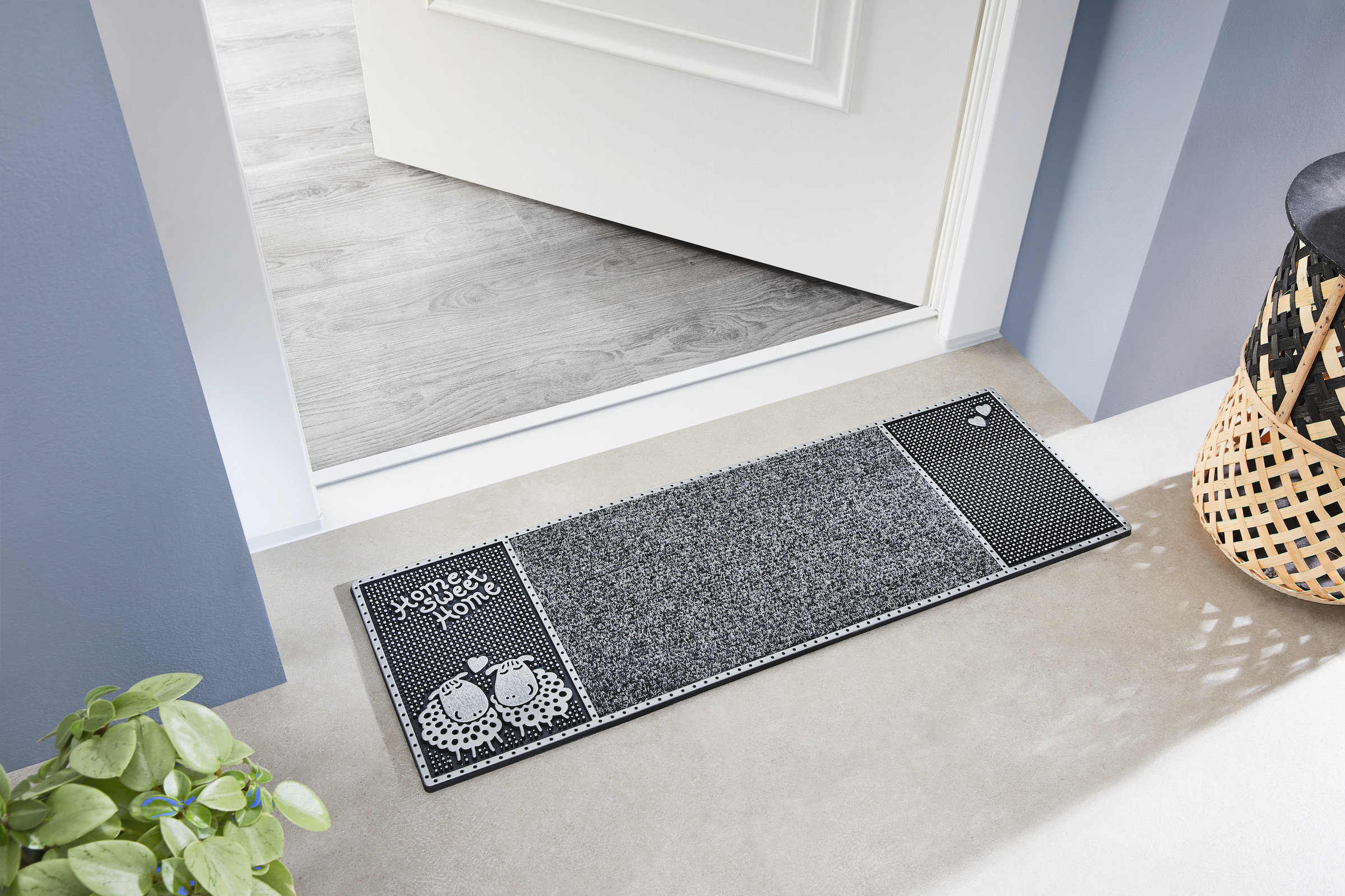 Home2Fashion Fussmatte »CC Clean Merino«, rechteckig, 8 mm Höhe, schmale Schmutzfangmatte, mit Spruch, robust, In- und Outdoor geeignet