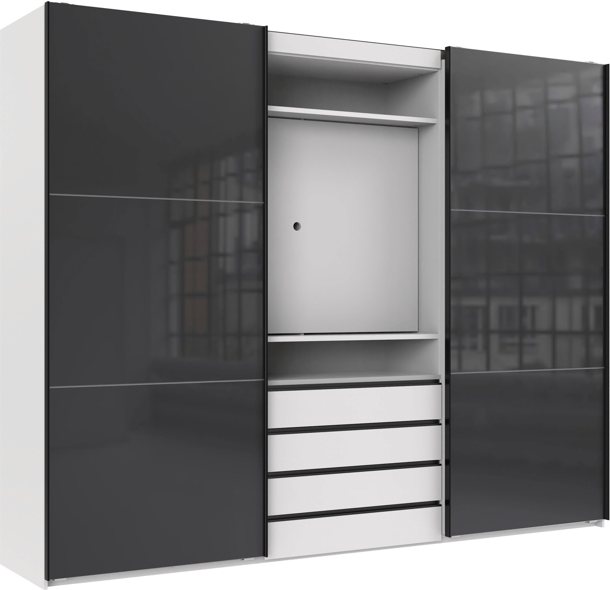 Wimex Schwebetürenschrank "Magic by fresh to go" tolles EXTRA: mit drehbarem TV-Element, Fronten aus Glas