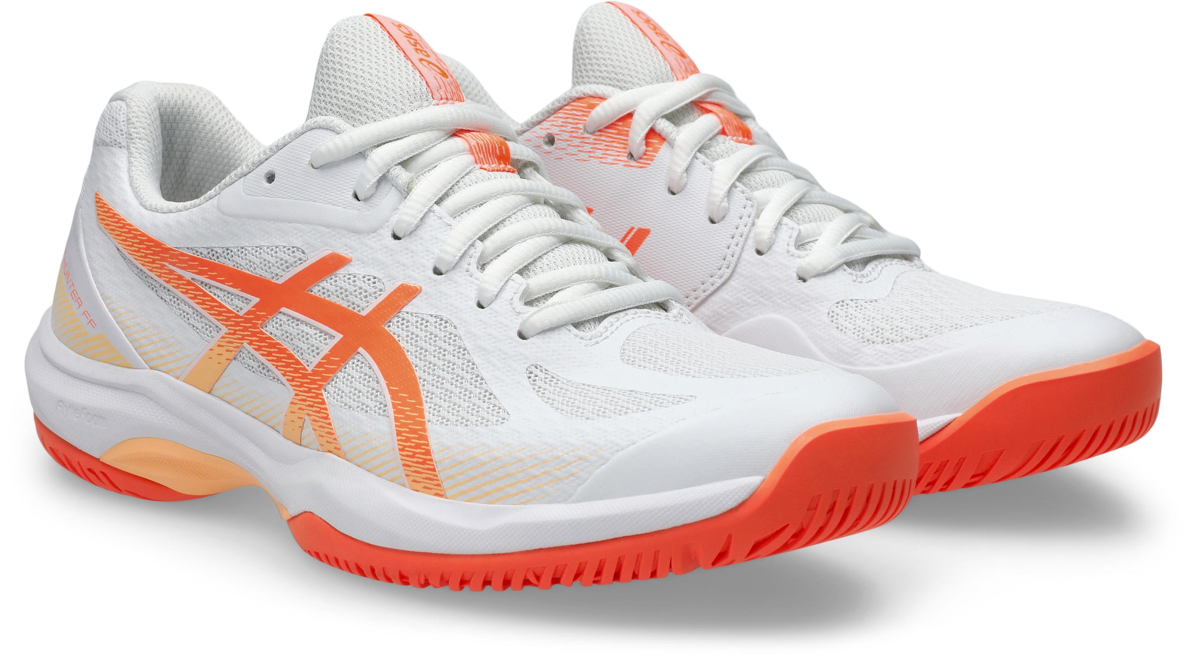Asics, Unisex, Hallenschuh »COURT HUNTER FF« besonders geeignet für Handball und Volleyball, weiß, vivid coral, 37,5, Bequemer Hallenschuh von Asics
