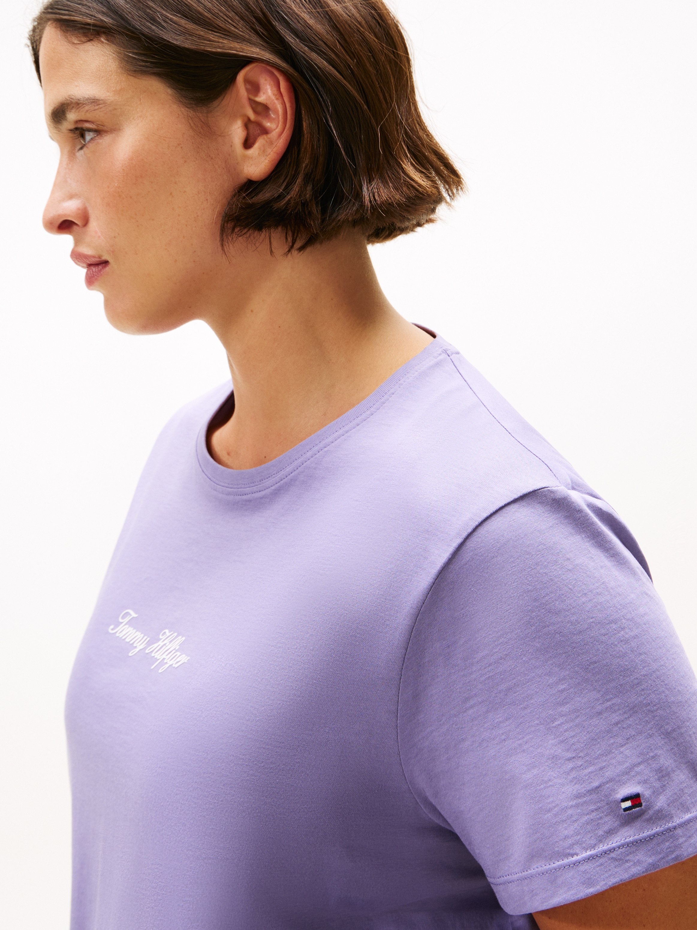 Tommy Hilfiger Curve Kurzarmshirt »CRV CLASSIC SCRIPT REG SS TEE«, in grossen Grössen
