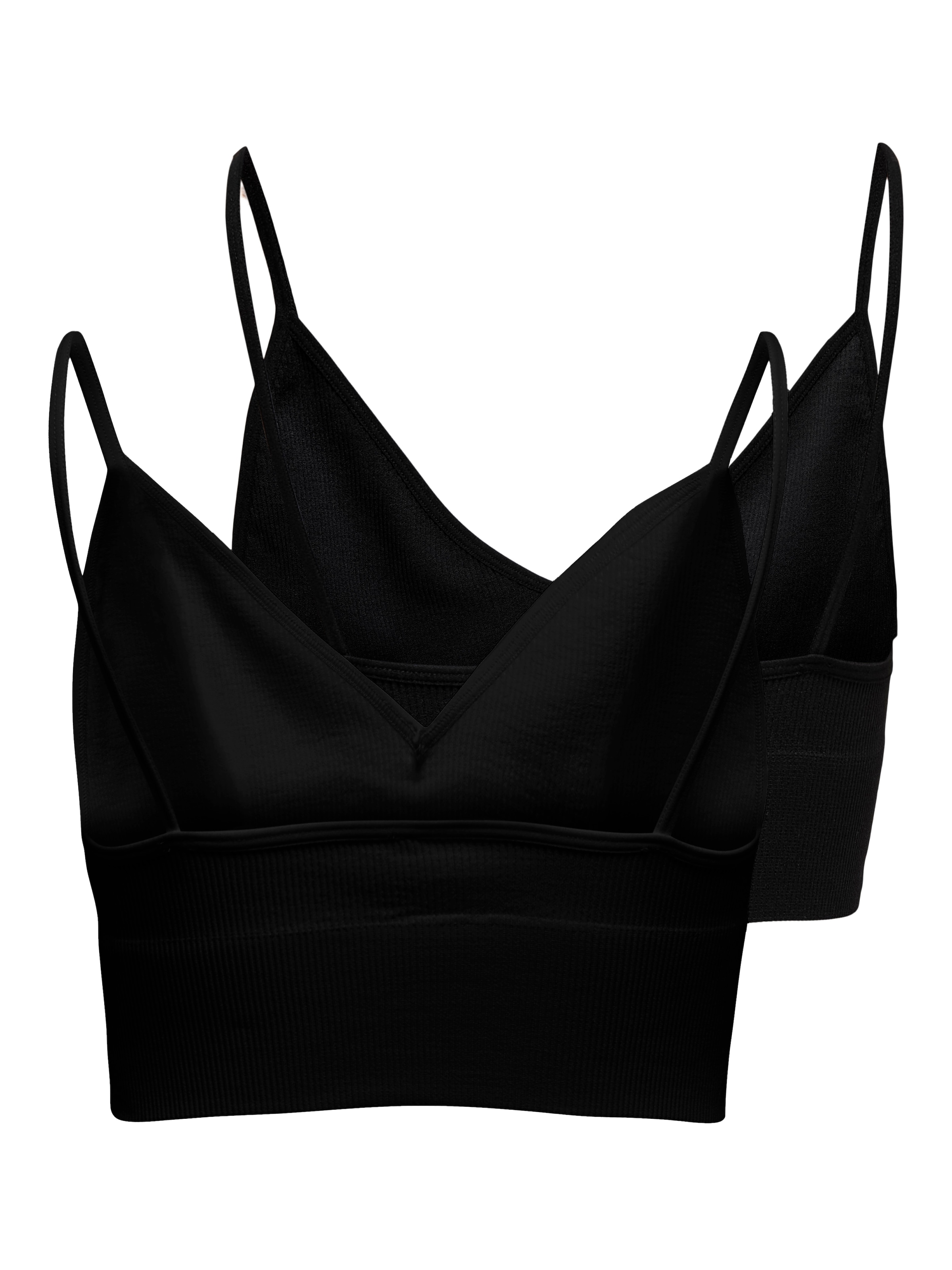 ONLY Bustier »ONLVICKY – BH-Tops mit geripptem Detail im 2er-Pack«, figurbetont, modisch, Materialmix, Jersey, Spaghettiträger