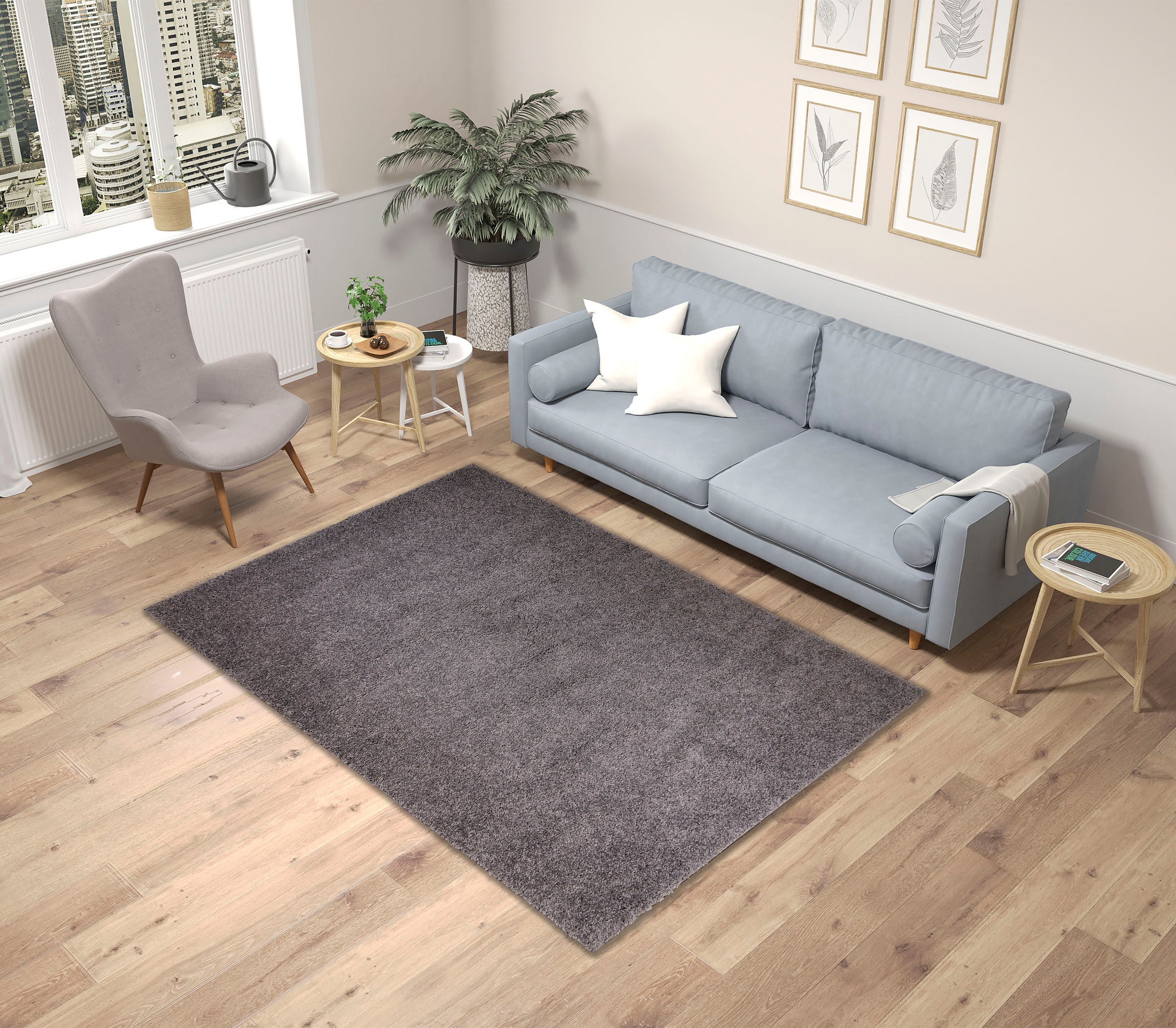 Bruno Banani Hochflor-Teppich »Shaggy Soft«, rechteckig, 30 mm Höhe, gewebt, Uni Farben, besonders weich und kuschelig