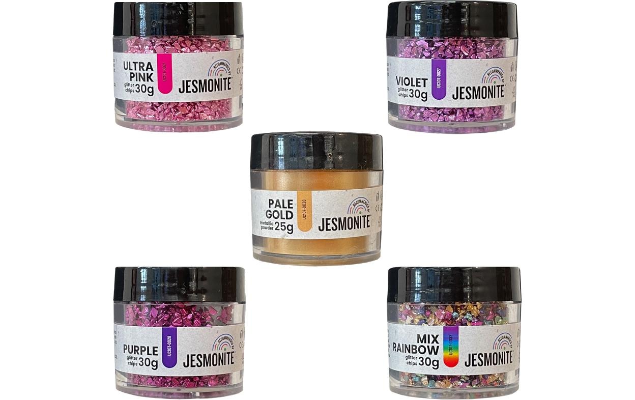 Acrylfarbe »Jesmonite Pink 4 x 30 g Glitzer, 1 x 25 g Pulver«