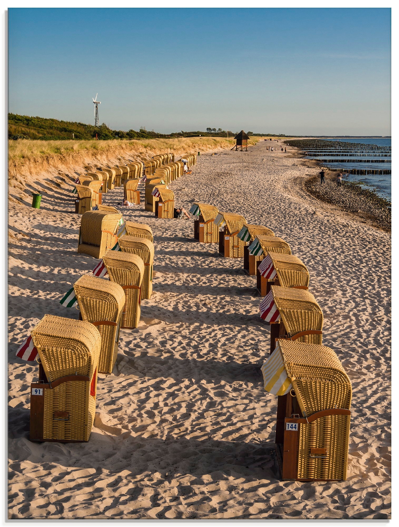 Glasbild »Strandkörbe Ostseeküste in Wustrow«, Gewässer, (1 St.), in verschiedenen...