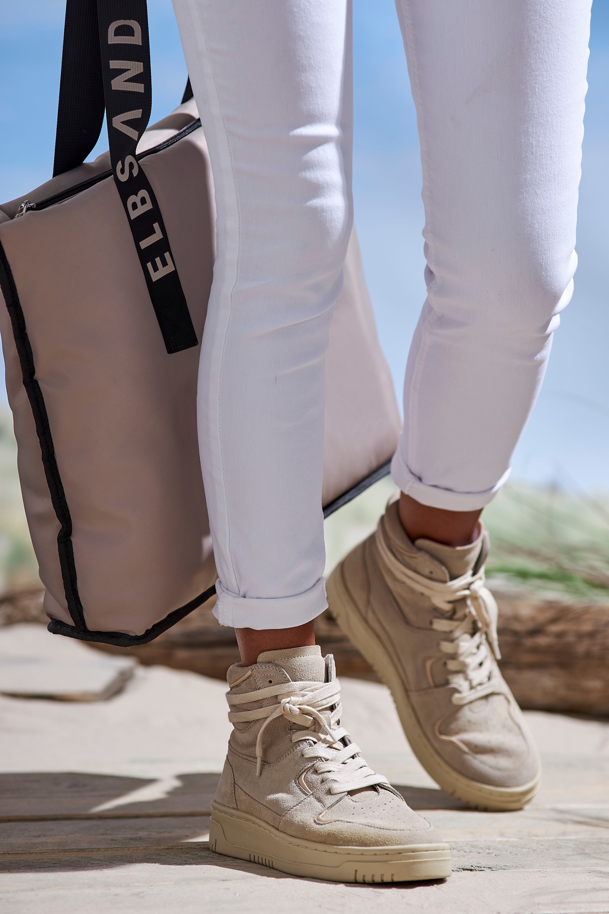 Elbsand Shopper »Schultertasche«, grosse Handtasche, Henkeltasche, Tragetasche, Badetasche VEGAN