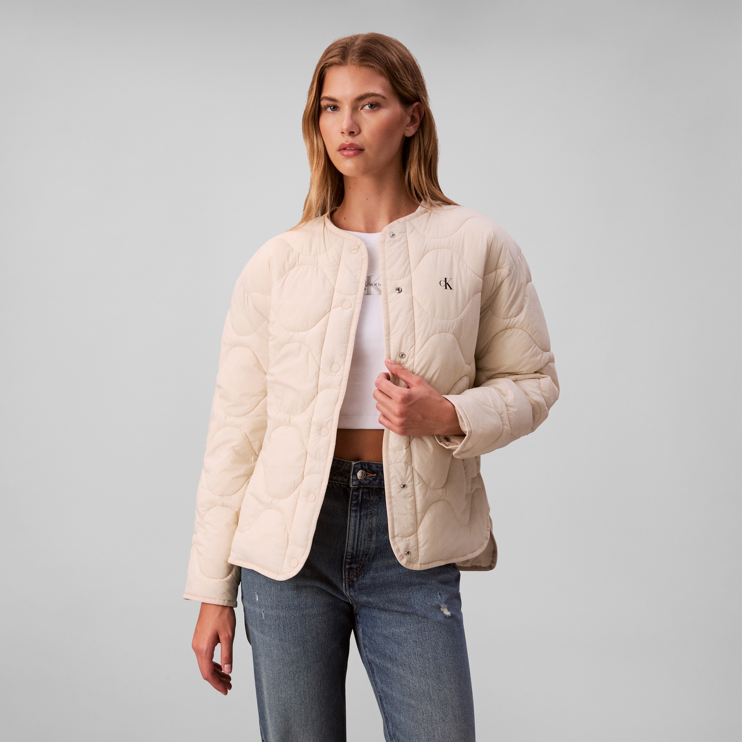 Calvin Klein Jeans Steppjacke »INSULATED LINER JACKET« ohne Kapuze Mit Rundhalsausschnitt