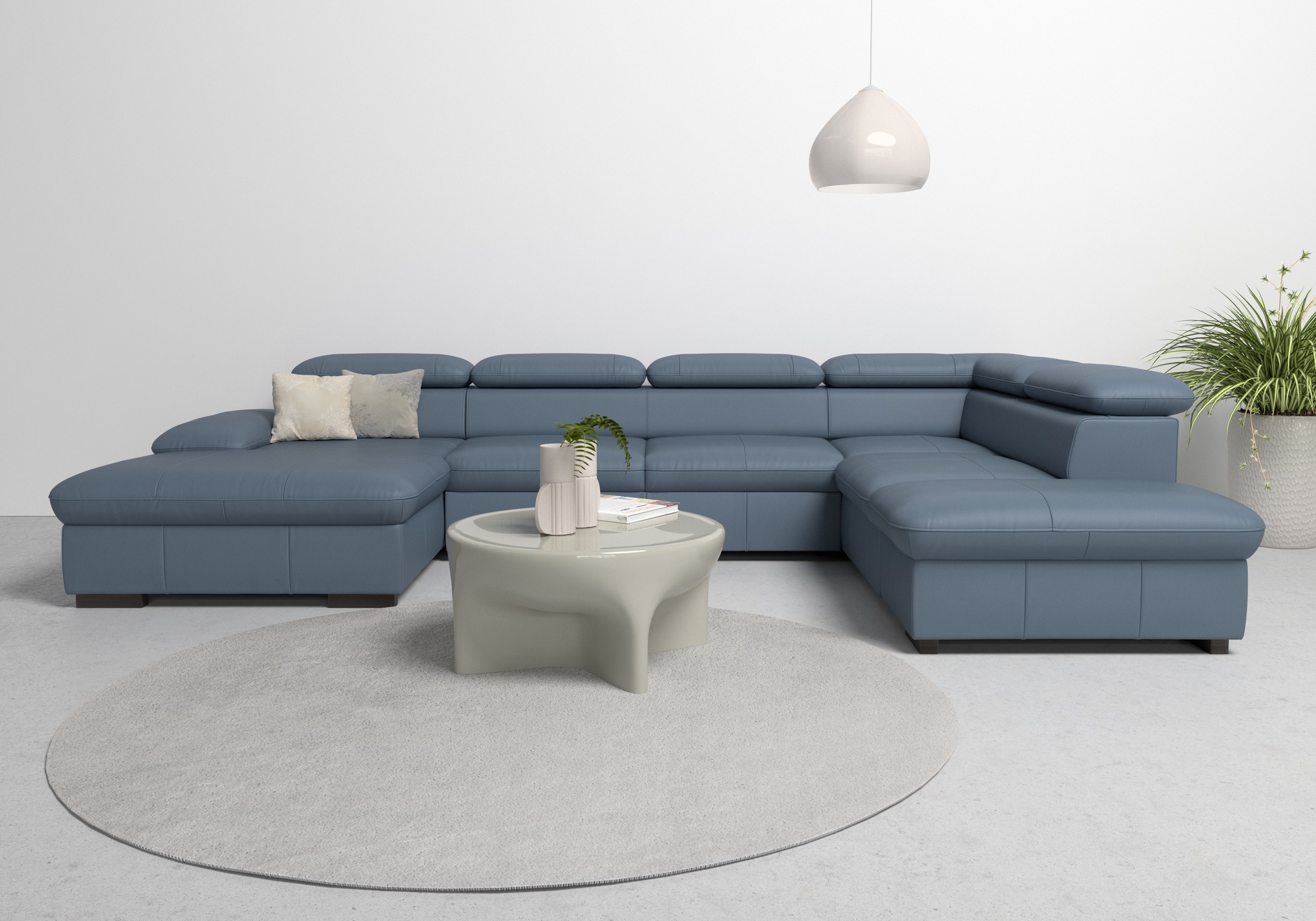 Home affaire Wohnlandschaft »Alberto U-Form«, mit Kopfteilverstellung, wahlweise mit Bettfunktion