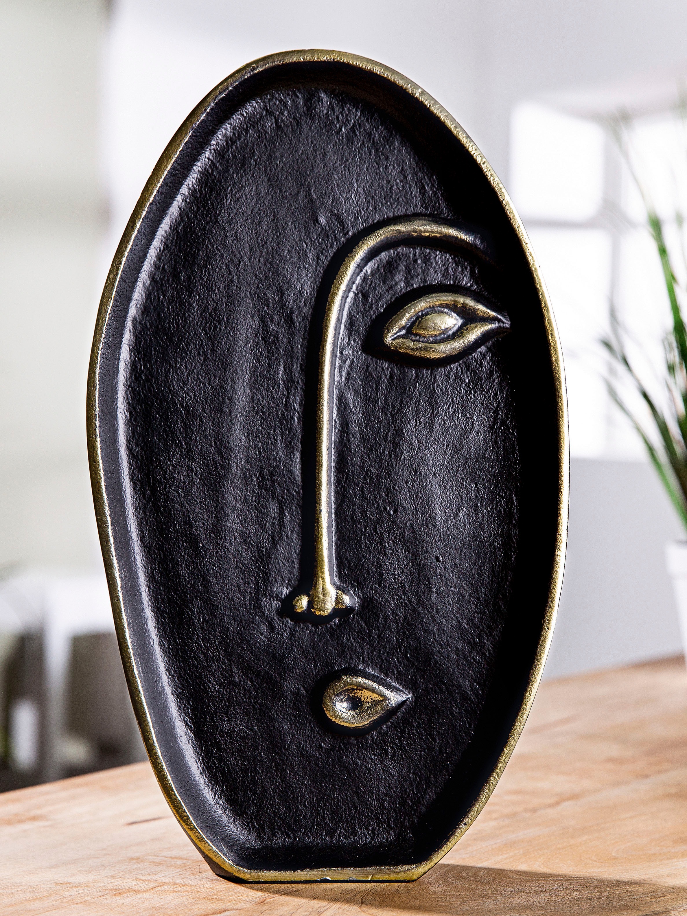 GILDE Dekovase »Face«, (1 St.), Vase aus Aluminium, Dekoobjekt