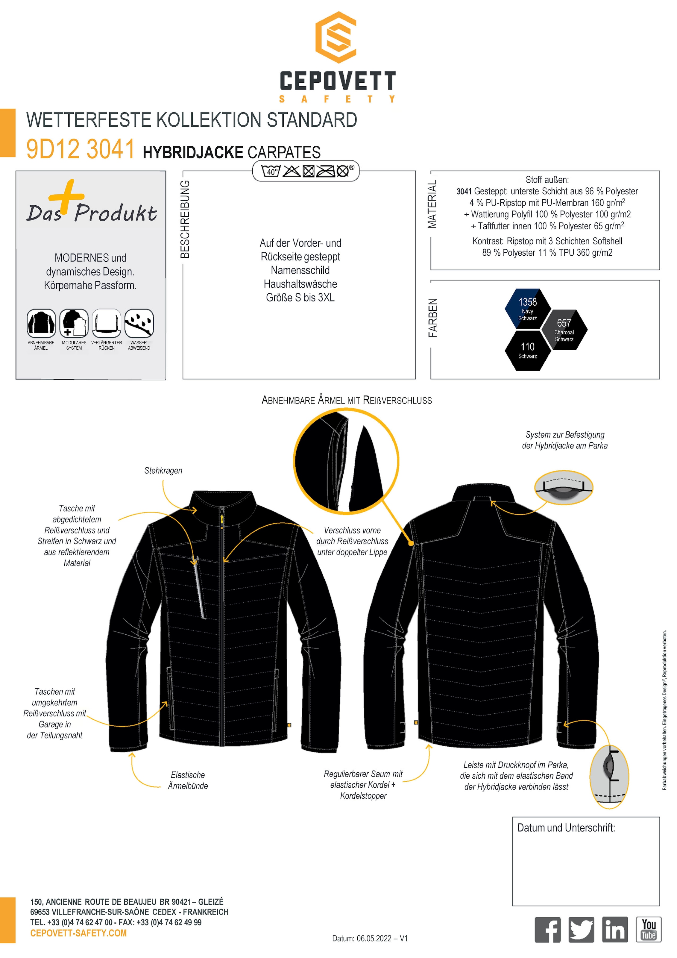 Cepovett Softshelljacke »Unisex "Carpates"«, ohne Kapuze, wasserabweisend, abriebfest, Modul'wear System