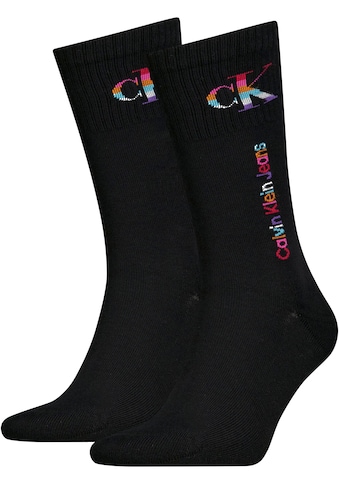 Socken, (Packung, 2 Paar), Crew Socks mit Regenbogen-Logo