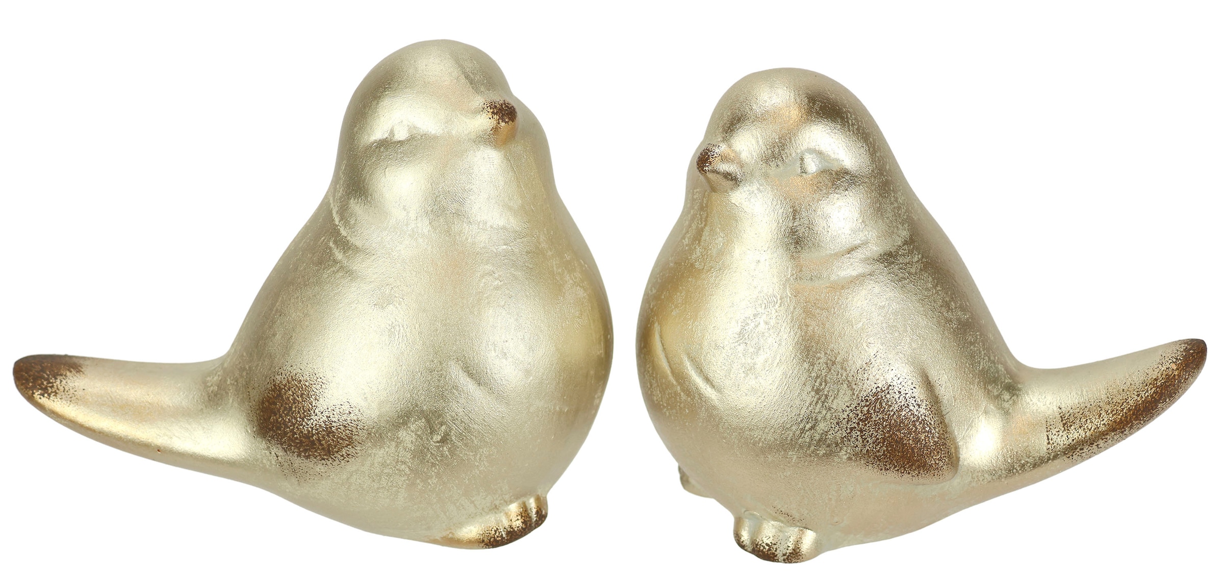 I.GE.A. Dekofigur »Vogel aus Keramik«, 2er Set Ornament Statue Tierfigur Skulptur Dekovogel Vogelfigur