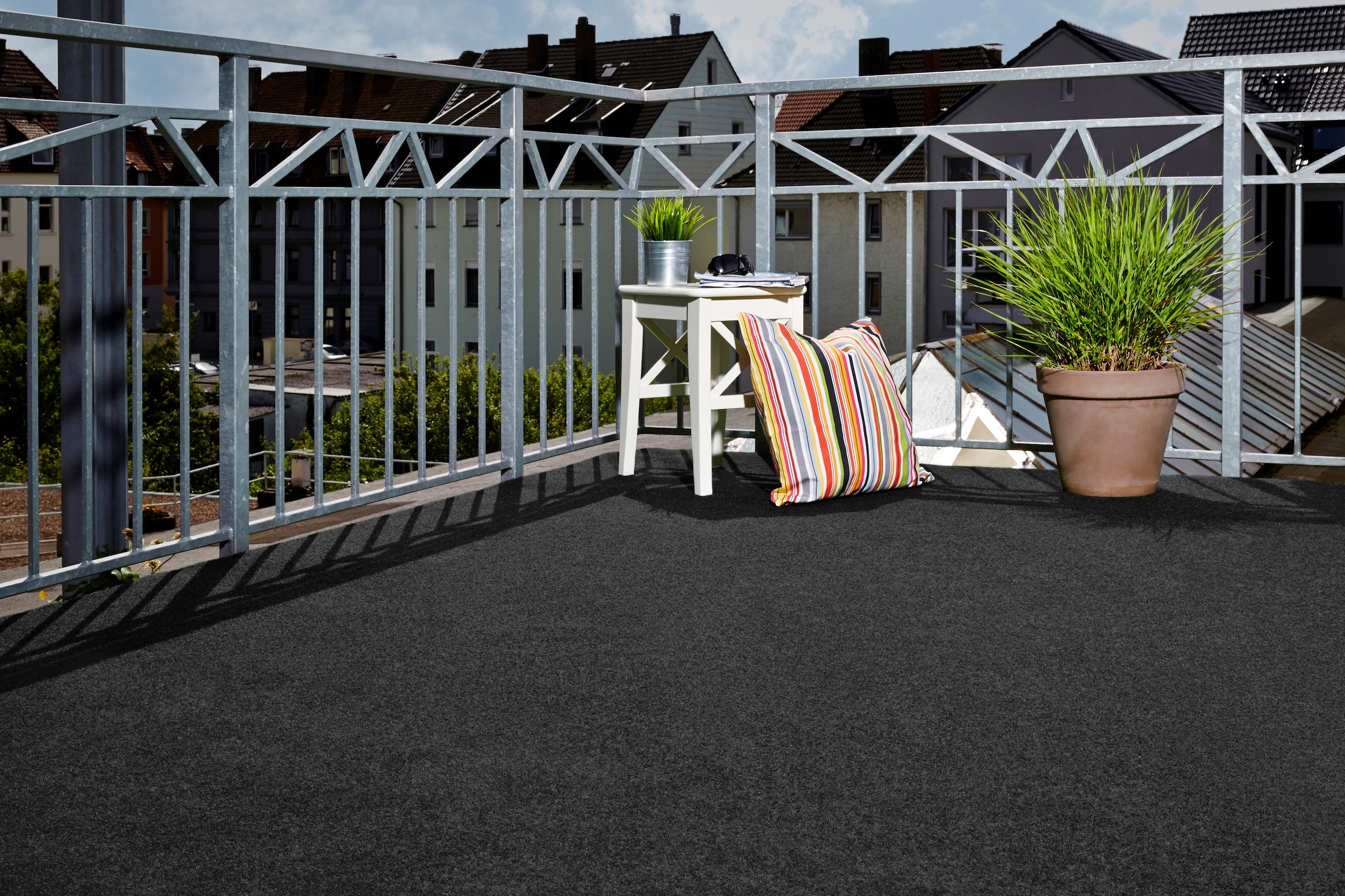 Andiamo Kunstrasen »Komfort Qualität, Made in Belgium«, rechteckig, 7 mm Höhe, aus Nadelfilz, mit Noppen, für Balkon & Terrasse