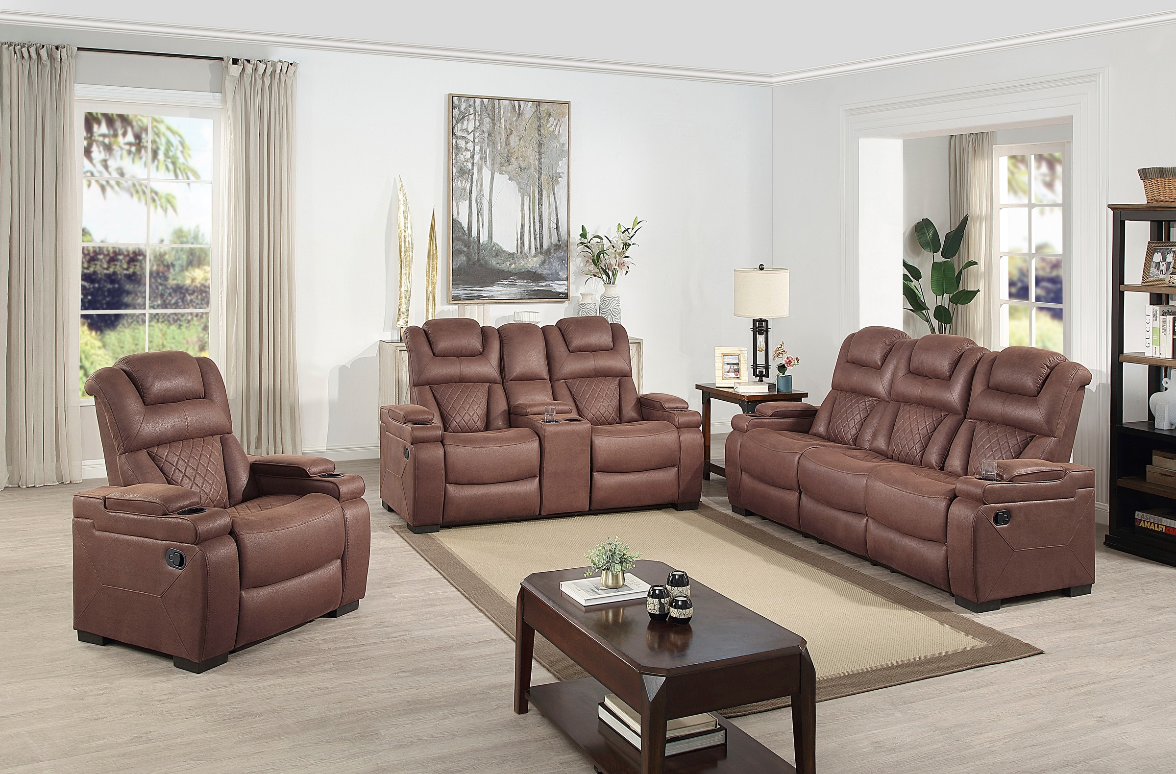 ATLANTIC home collection 3-Sitzer "Faris, Kinosofa, inkl. Relaxfunktion, B: 208cm" Zwei Relaxfunktionen, klappbare Konsole mit Getränkehalter
