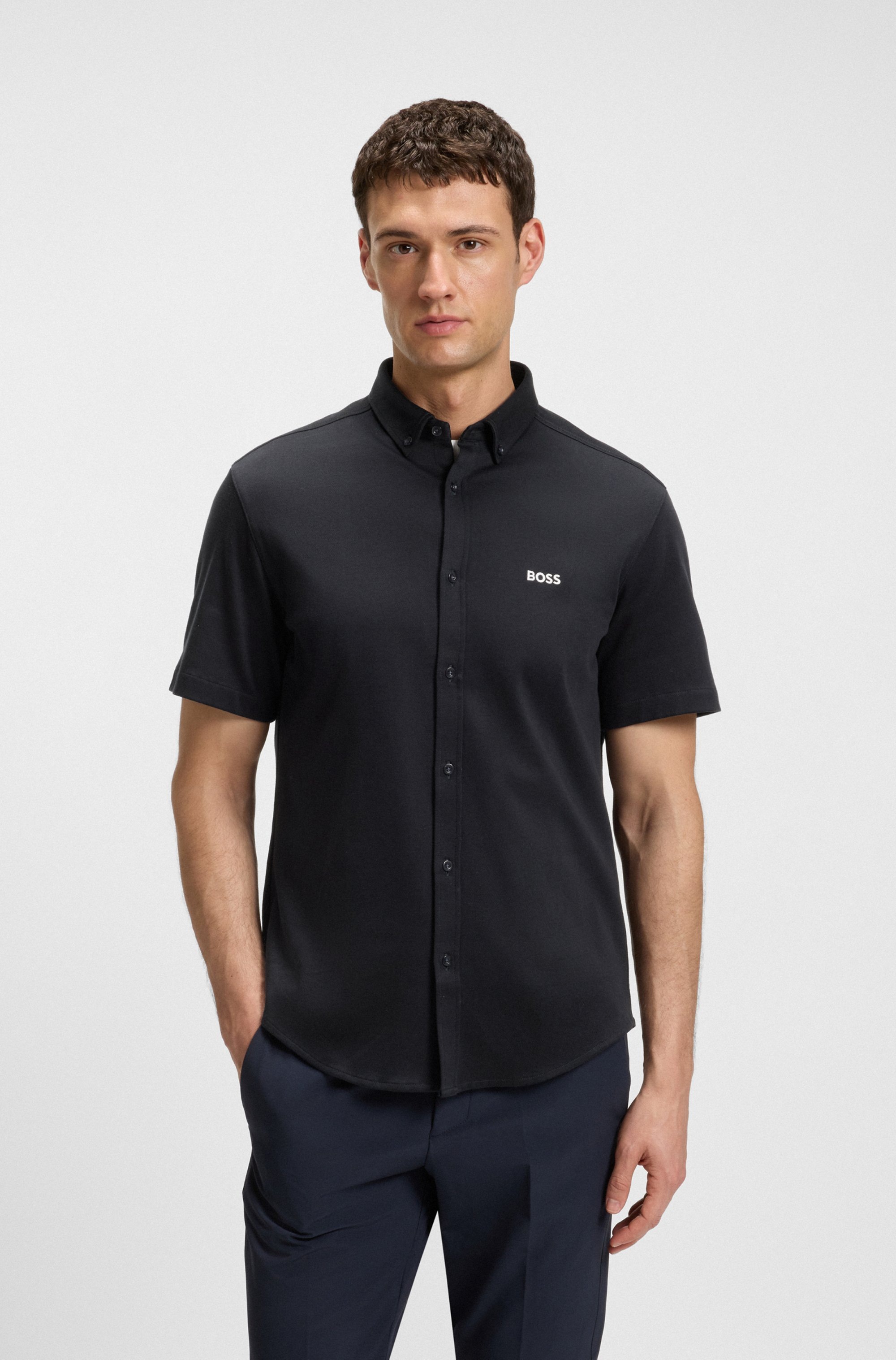 BOSS GREEN Kurzarmhemd »B Motion S« softe Baumwolle, Vier-Wege-Stretch, knitterfrei