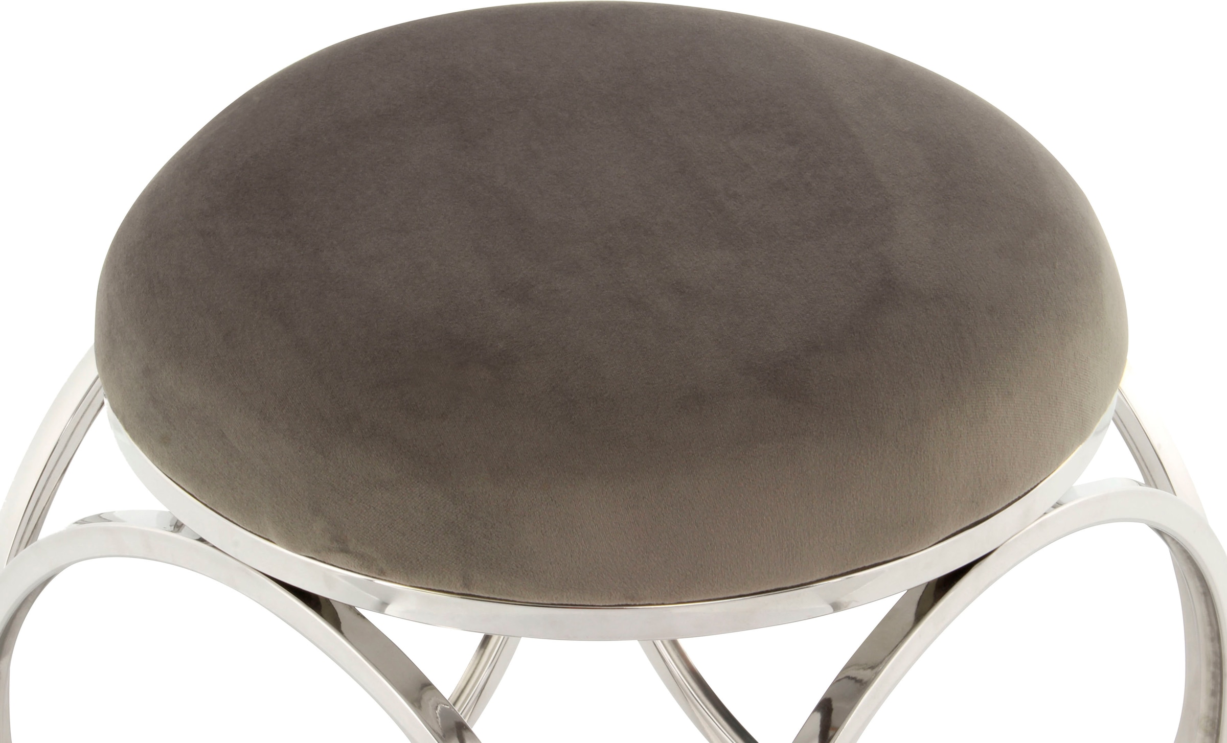 Kayoom Sitzhocker »Hocker Whitney 325,Hocker mit offenem Design, Gestell aus Metall«, (1 St.), glamourös, hochwertig, pflegeleicht, rundes Sitzkissen