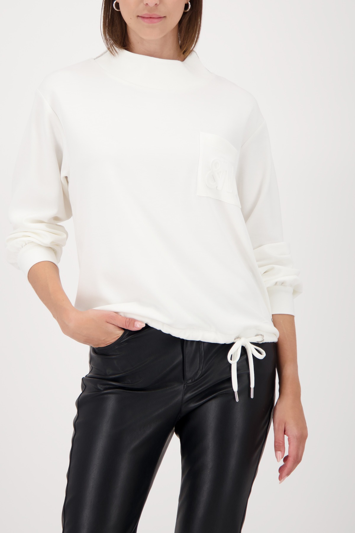Monari Sweatshirt »Sweatshirt Basic Schmuckdetail«, Regular fit mit Stehkragen