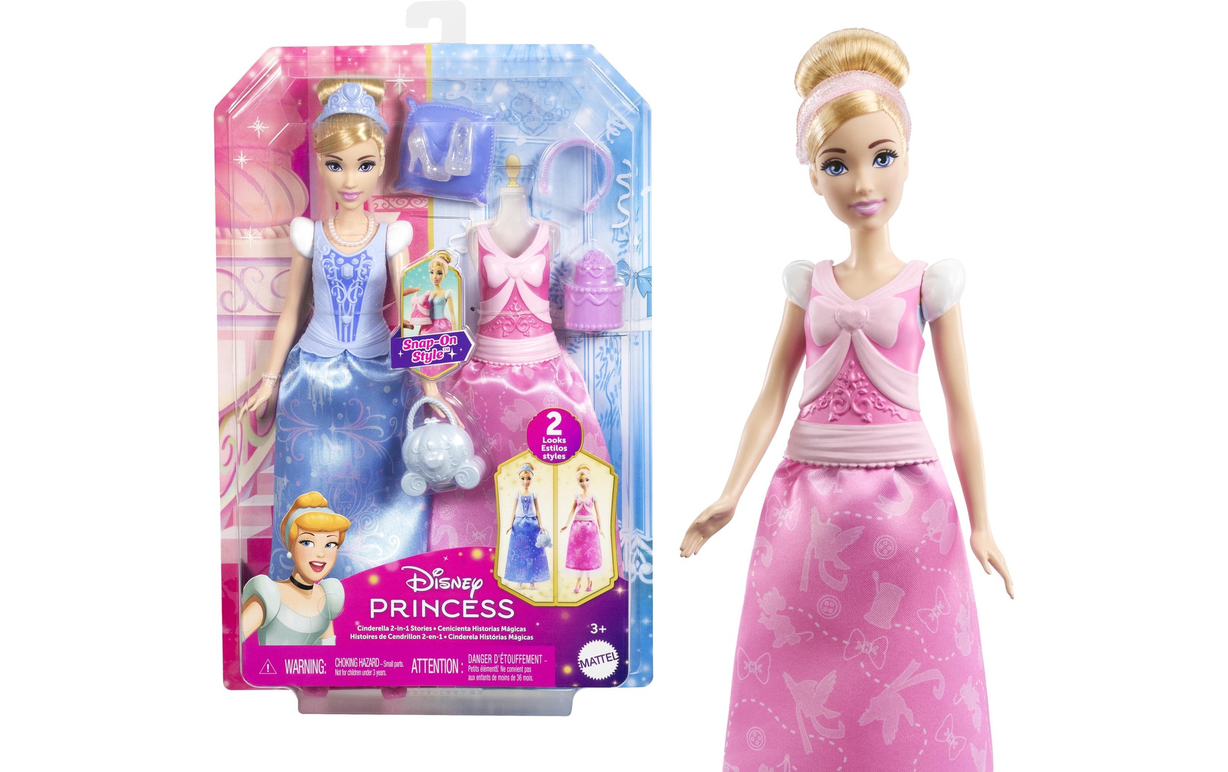 Disney Princess Anziehpuppe »2-in-1-Geschichten Cinderella-Modepuppe«