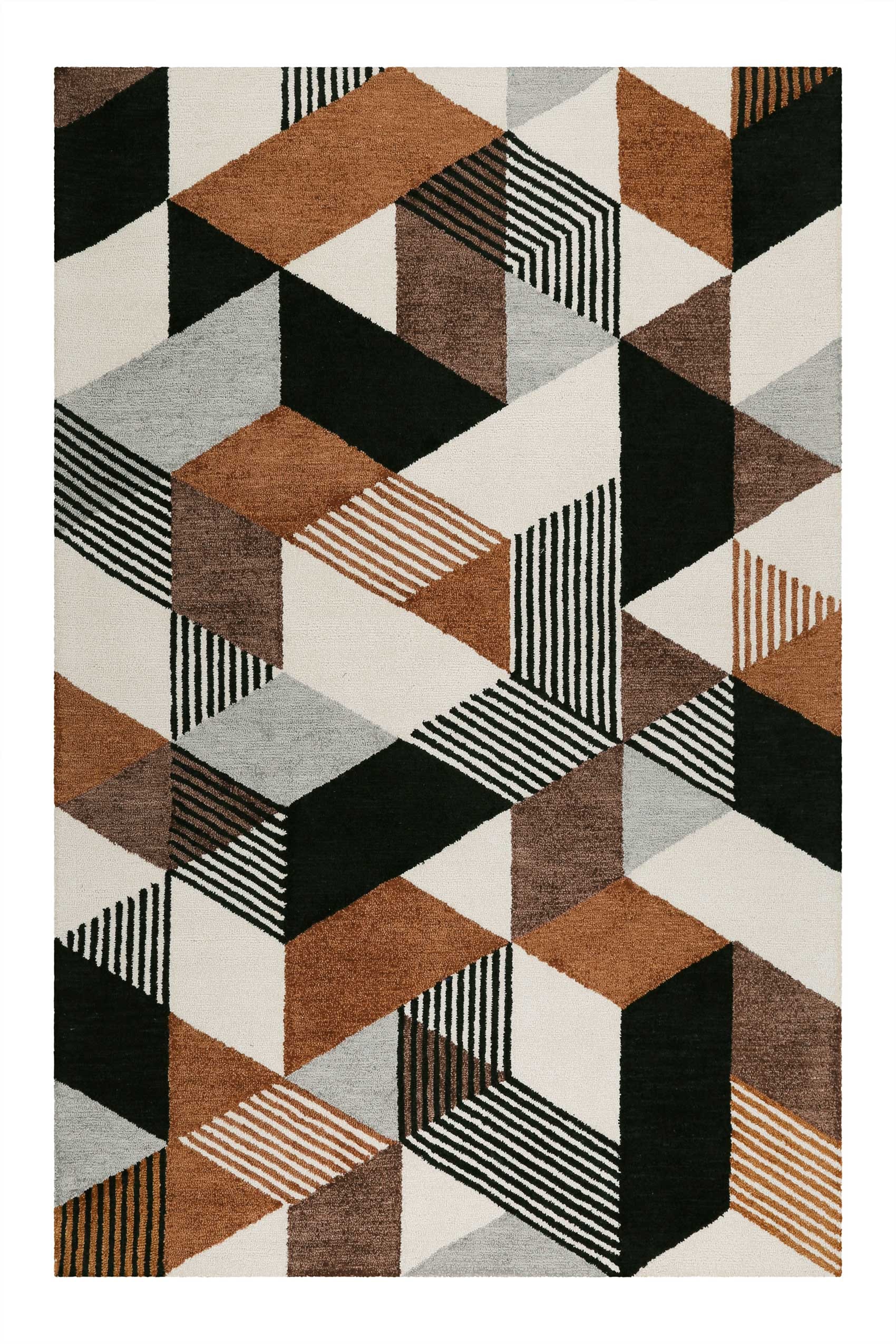 Esprit Teppich »Uptown,  ESP-39872«, rechteckig, 8 mm Höhe, bunt, handgetuftet, grafischer Retro Look für Wohnzimmer, Schlafzimmer