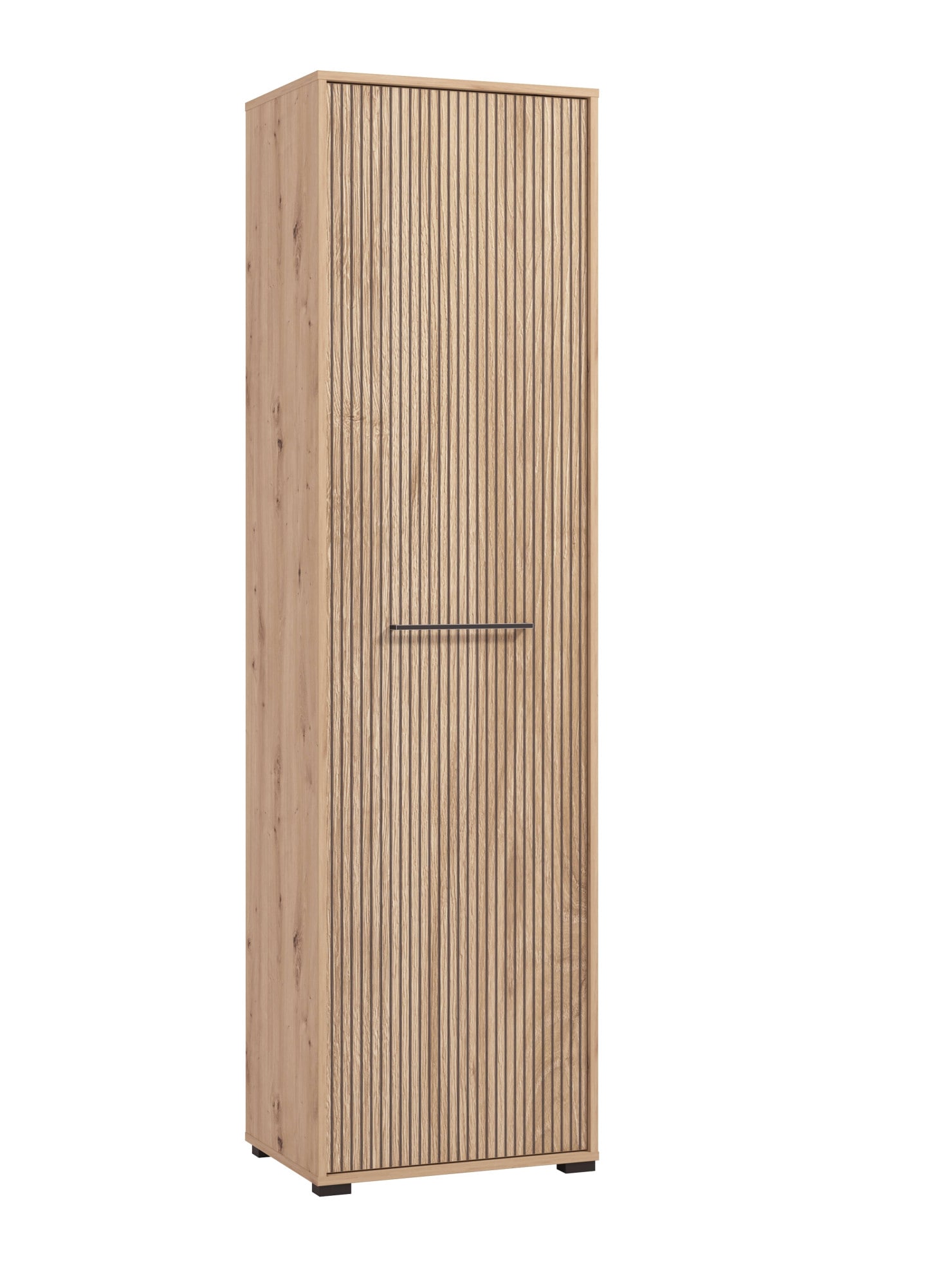 INOSIGN Garderobenschrank »Landes Kleiderschrank, Stauraumschrank, Flurschrank, Höhe 198 cm«, Fronten in Artisan Eiche mit Streifen, mit einer Kleiderstange