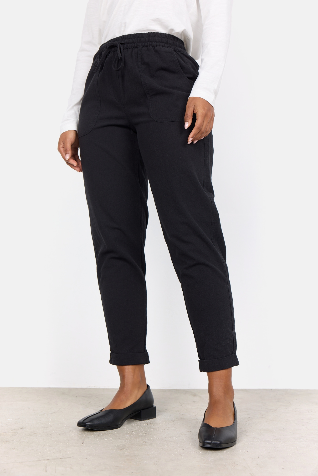 soyaconcept Schlupfhose »SC-CISSIE 10-C« leichte Sommerhose aus Baumwolle in Leinenoptik