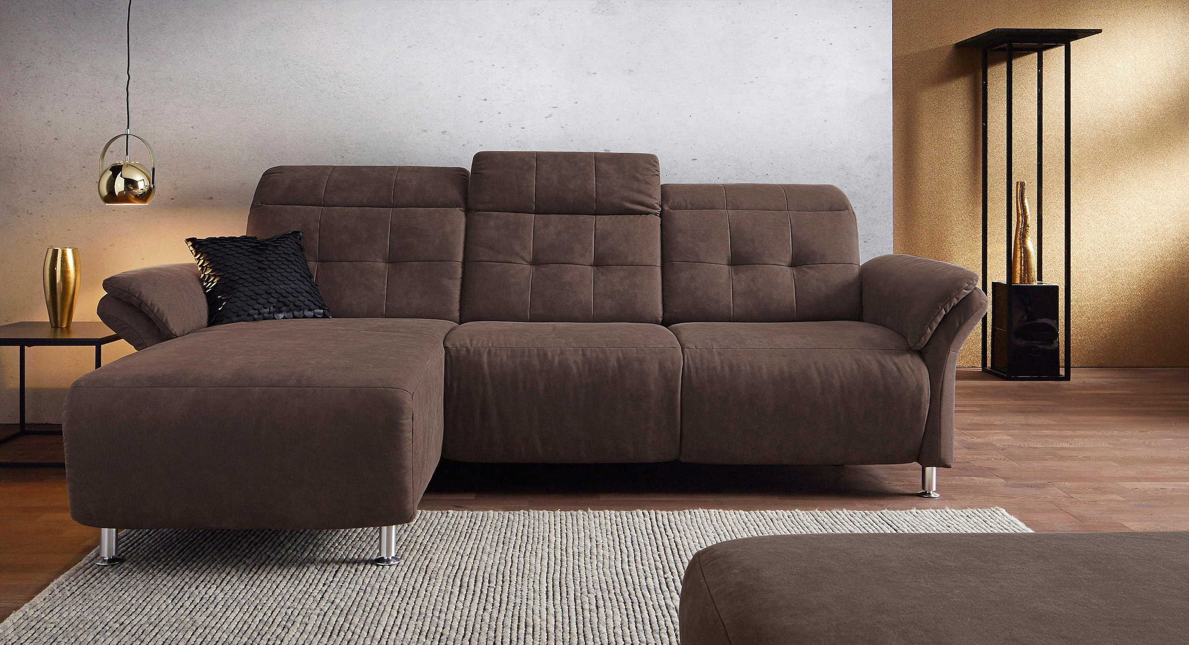 Places of Style Ecksofa »Manhattan L-Form«, 2 Sitze mit elektrischer Relaxfunktion, verstellbare Armlehnen