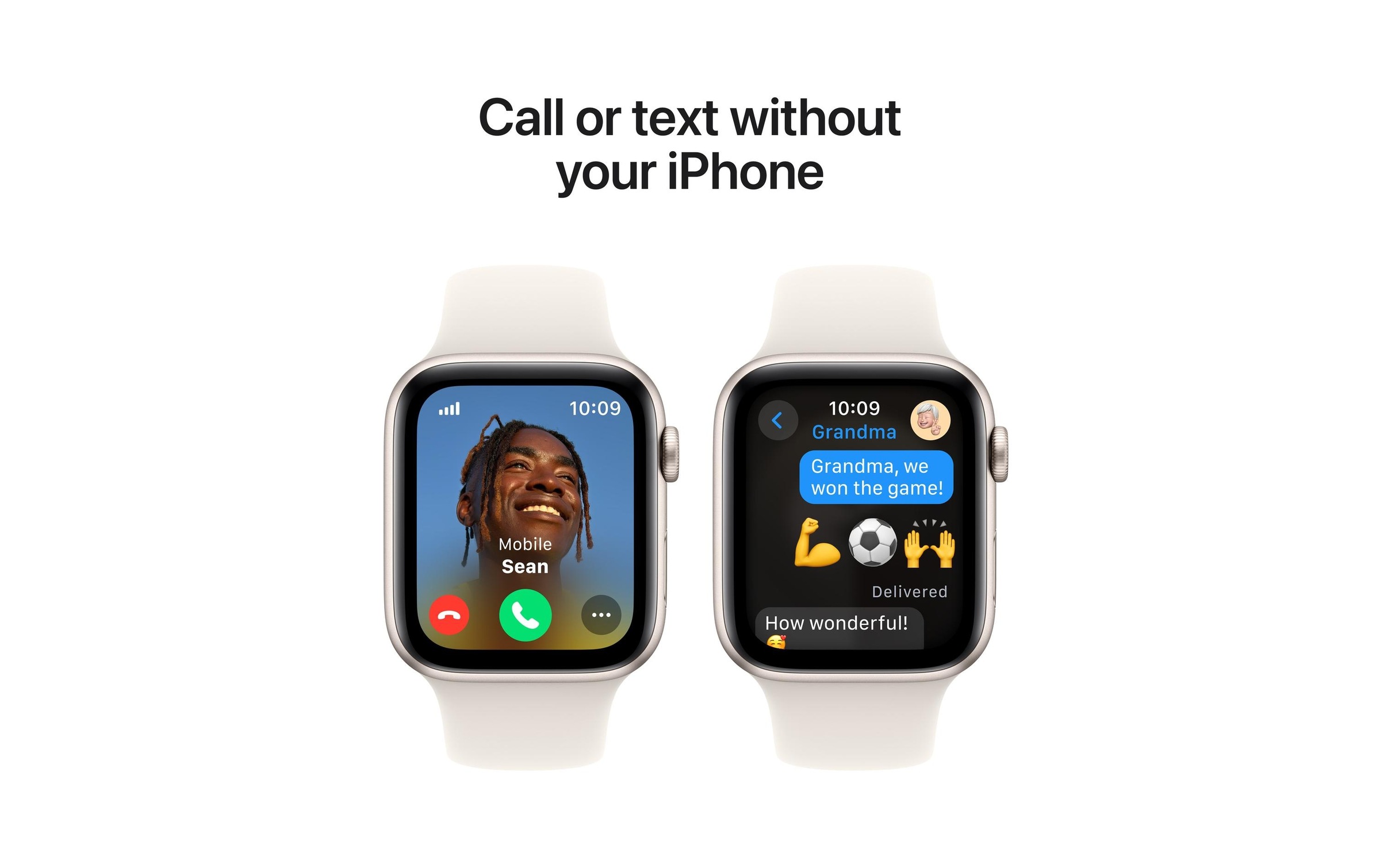 Apple Watch SE (2024), 44 mm, GPS + Cellular, Sport Band S/M, Polarstern