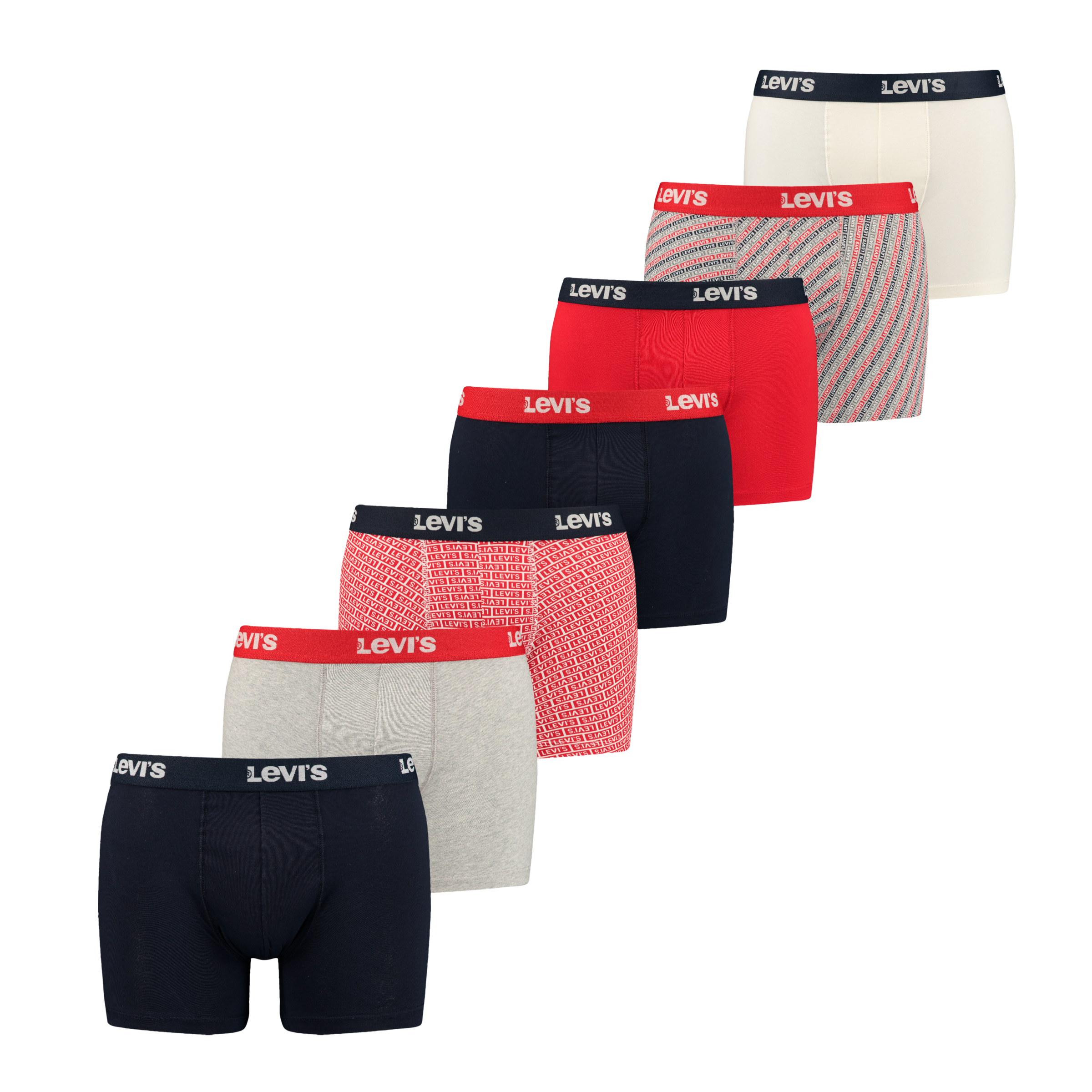 Levi's® Boxershorts 7er Pack, Logobund, uni, meliert, gemustert, ohne Eingriff