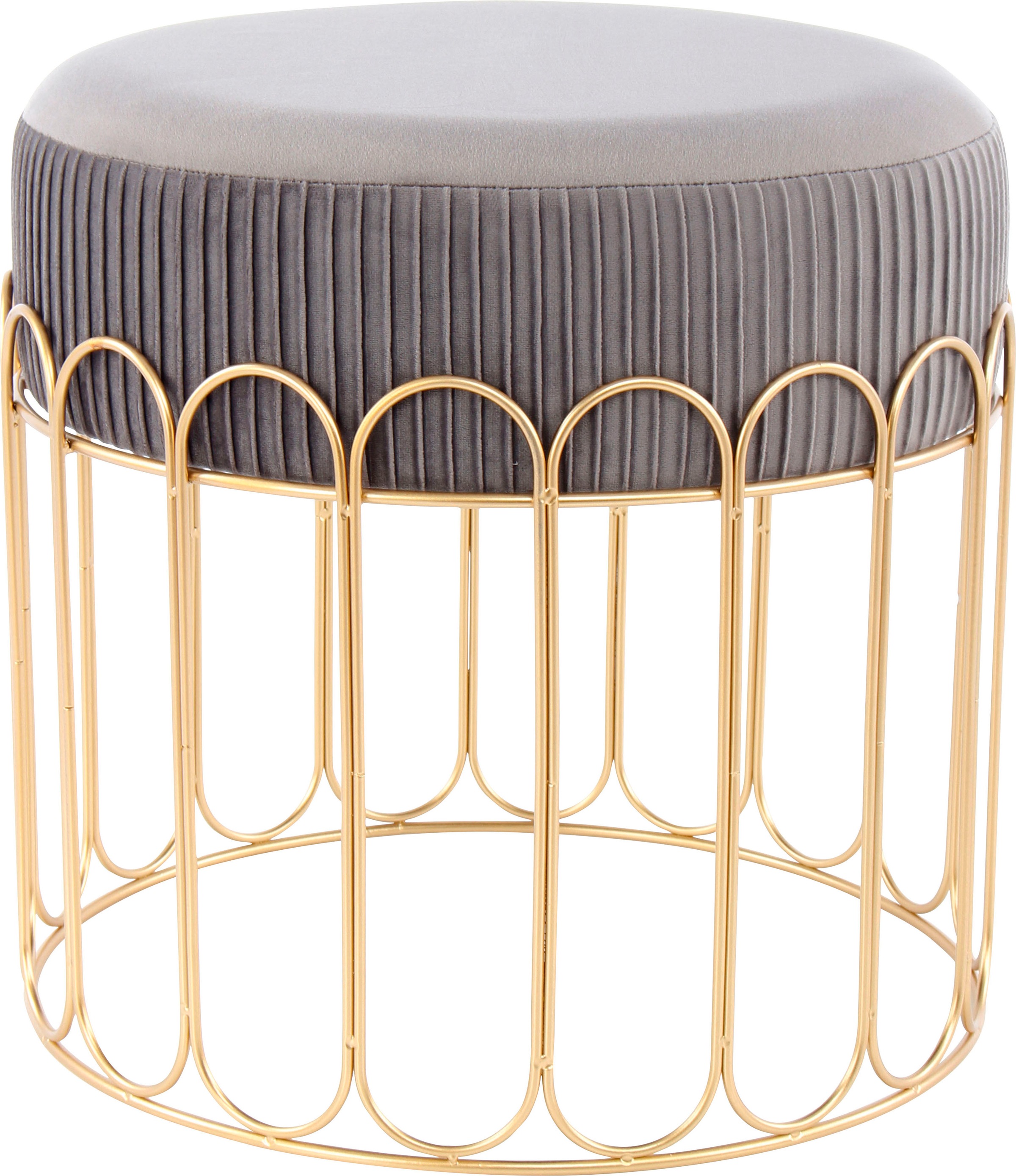 Kayoom Sitzhocker »Hocker Cleopatra 425, Design-Hocker Sitzfläche weich gepolstert«, (1 St.), samtweich, dekorativ, elegantes Design, edle Optik