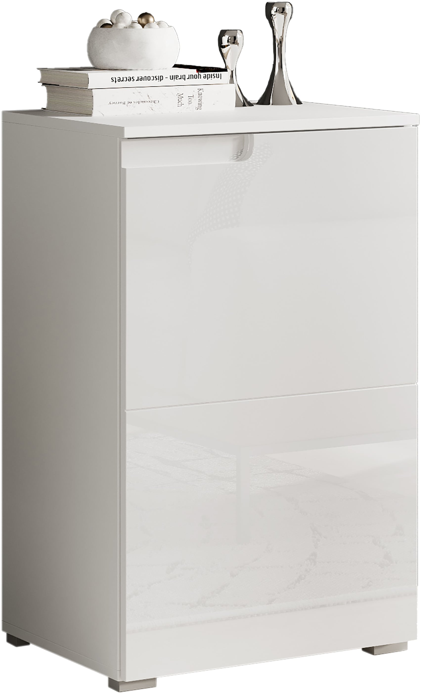 HBZ Kommode »Spice Weiss Hochglanz, BxHxT 50x80x40 cm«, Kommode mit 1 Tür und 1 Einlegeboden verstellbar